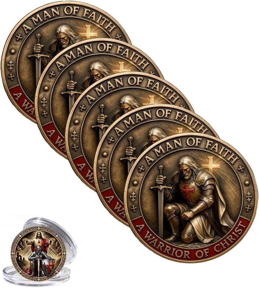 A Man of Faith-A Warrior of Christ Commemorative Coin,Christian Jesus Challen...