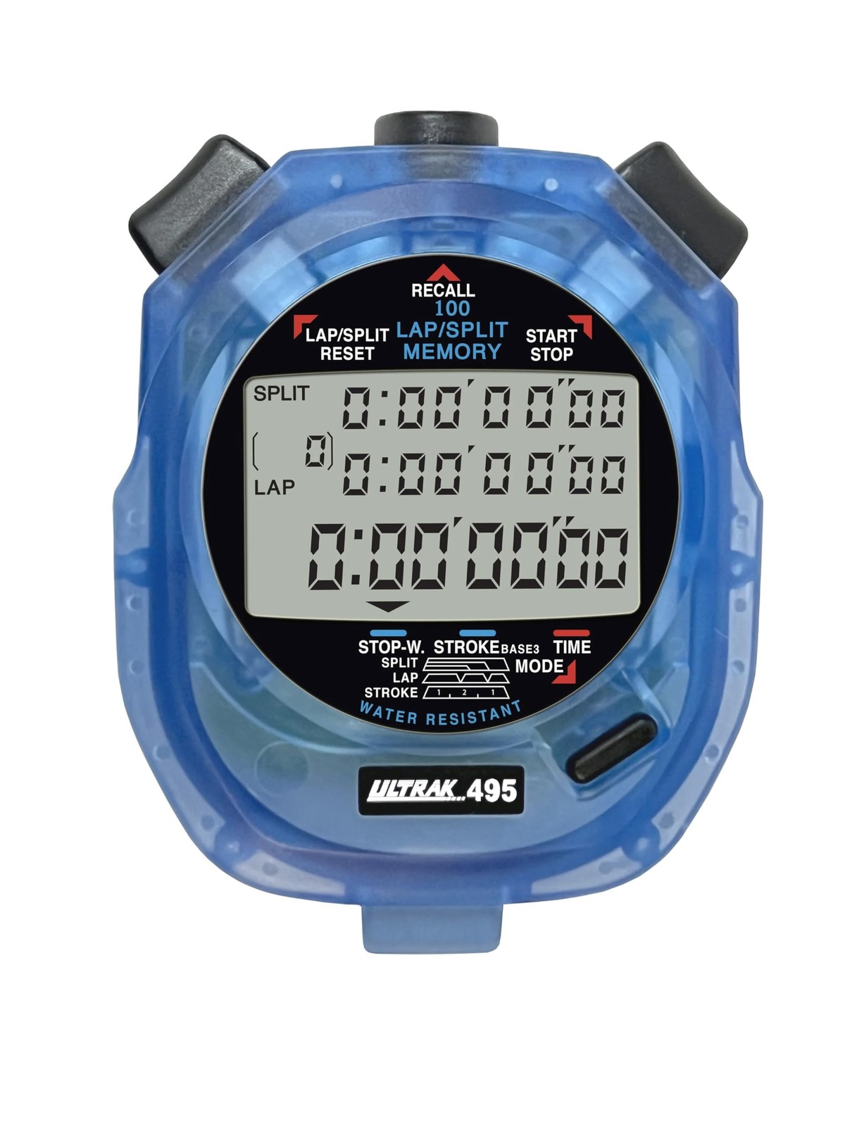 ULTRAK 495 Stopwatch – Blue Professional 100-Lap Digital Timer, Countdown
