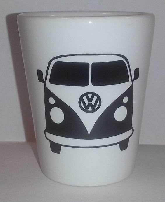 Volkswagen Bus 1½oz. White Shot Glass