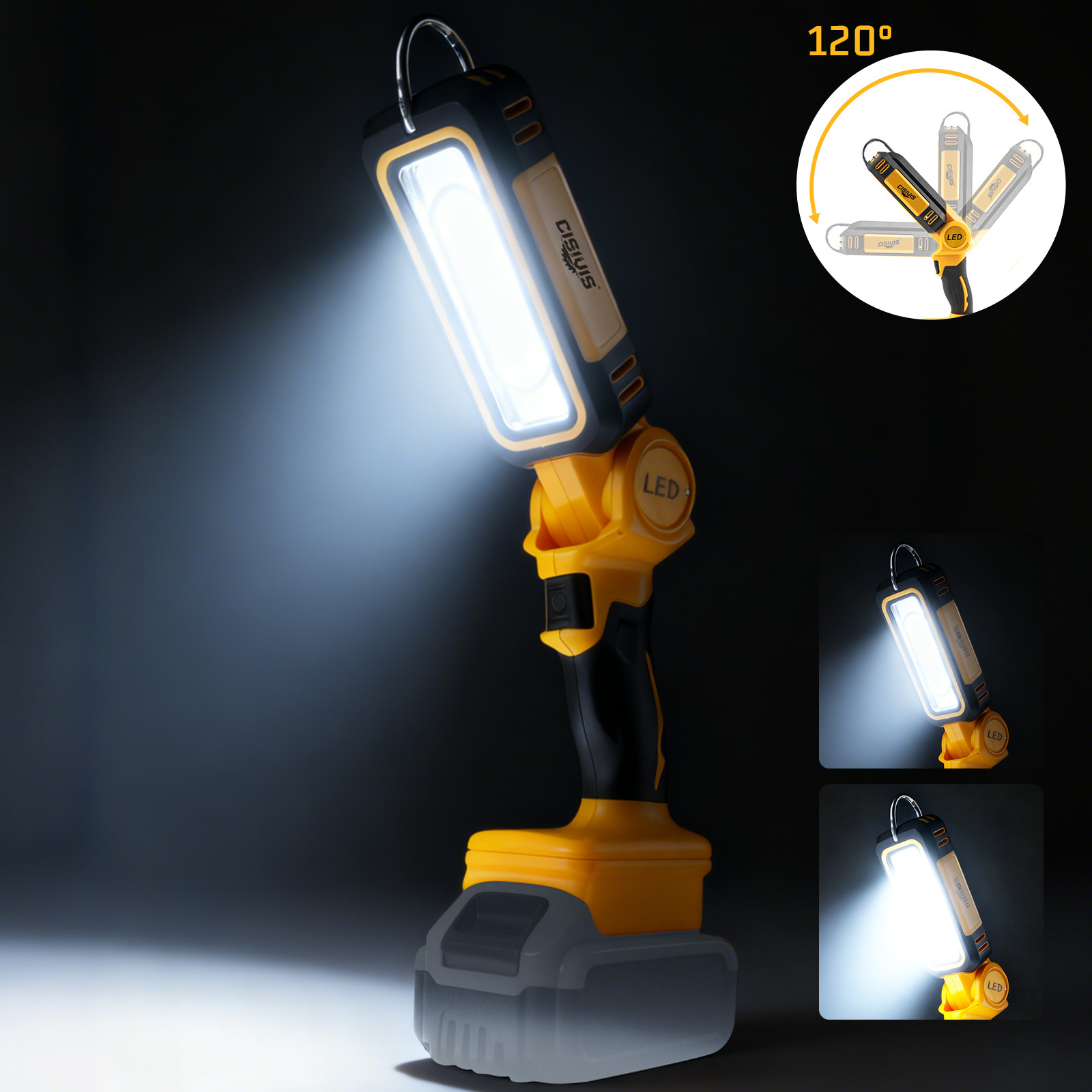 LED 30W 3000LM Flashlight Work Light Powered For DeWalt 20V Li-ion Battery.