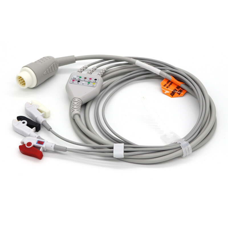 Reusable 3lead 12pinECG/EKG Cable Clip Fit For Philips，Agilent,Codemaster 100/XL