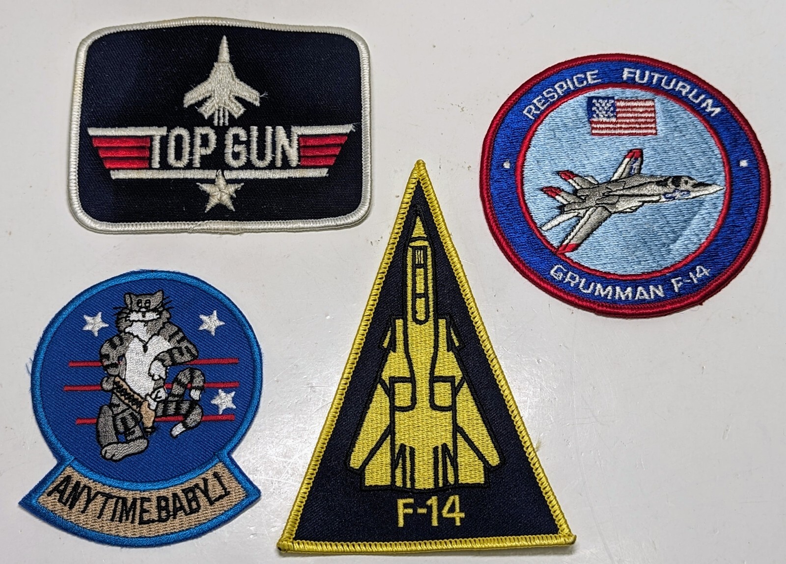 Lot of 4 US Air Force F-14 Tomcat Military Patches Top Gun Anytime Baby