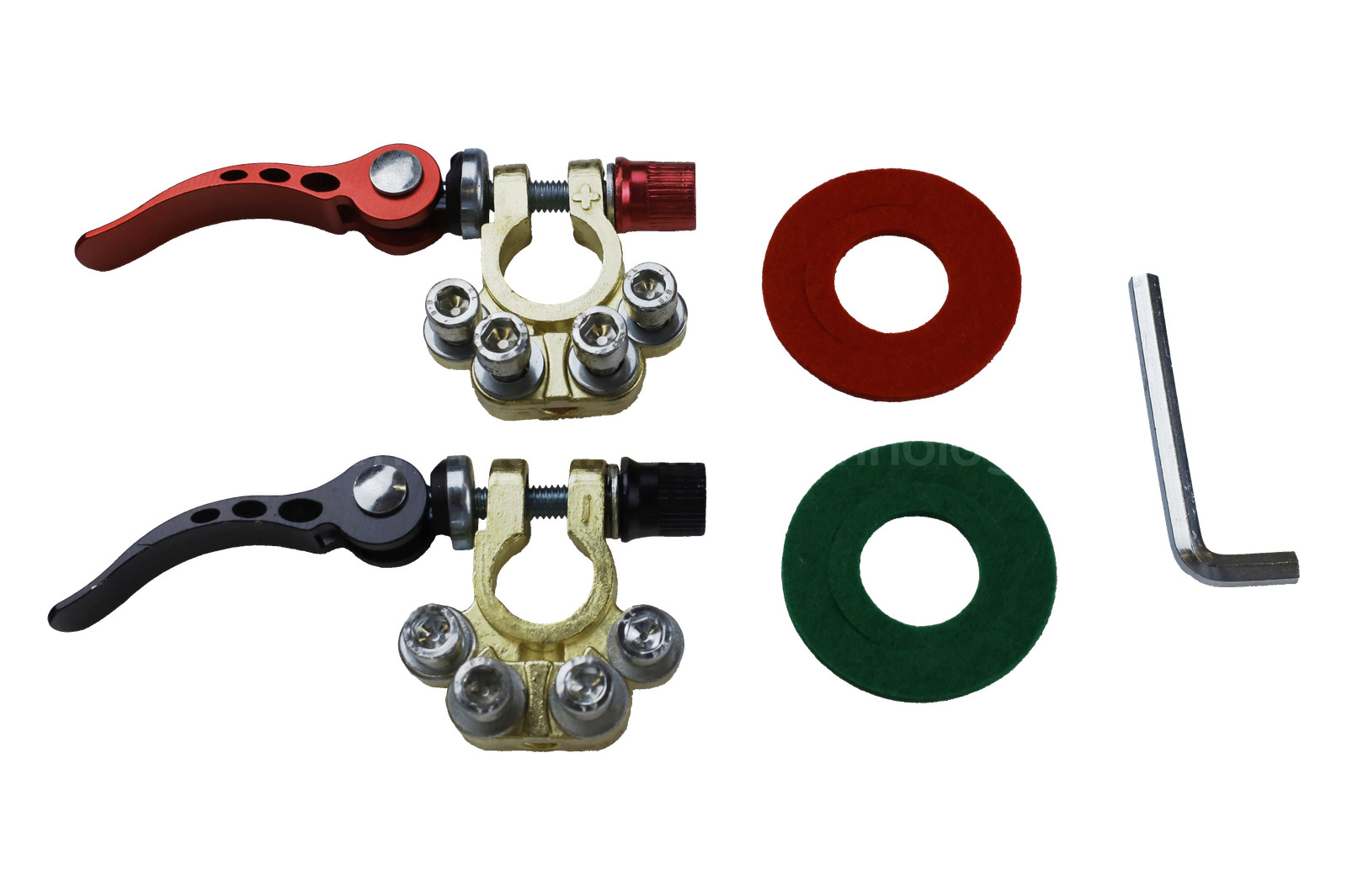 2PCS 4 Way Car Battery Terminal Clamp Connectors Quick Release Disconnect Tool