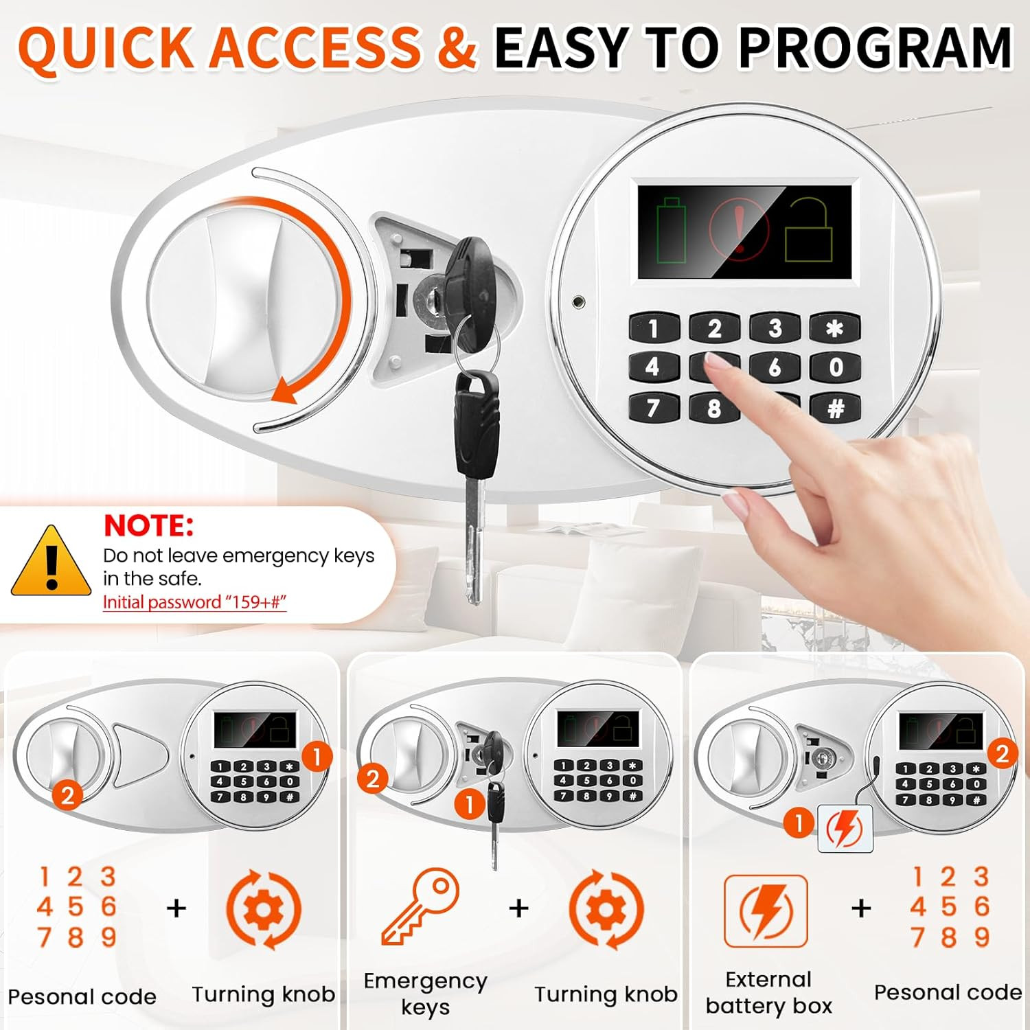 5.8 Cuft Large Depository Drop Safe with Digital Keypad & Drawer