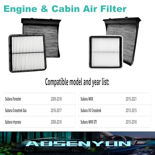 Engine & Cabin Air Filter for Forester (2009-2018), Impreza (2008-2016), WRX