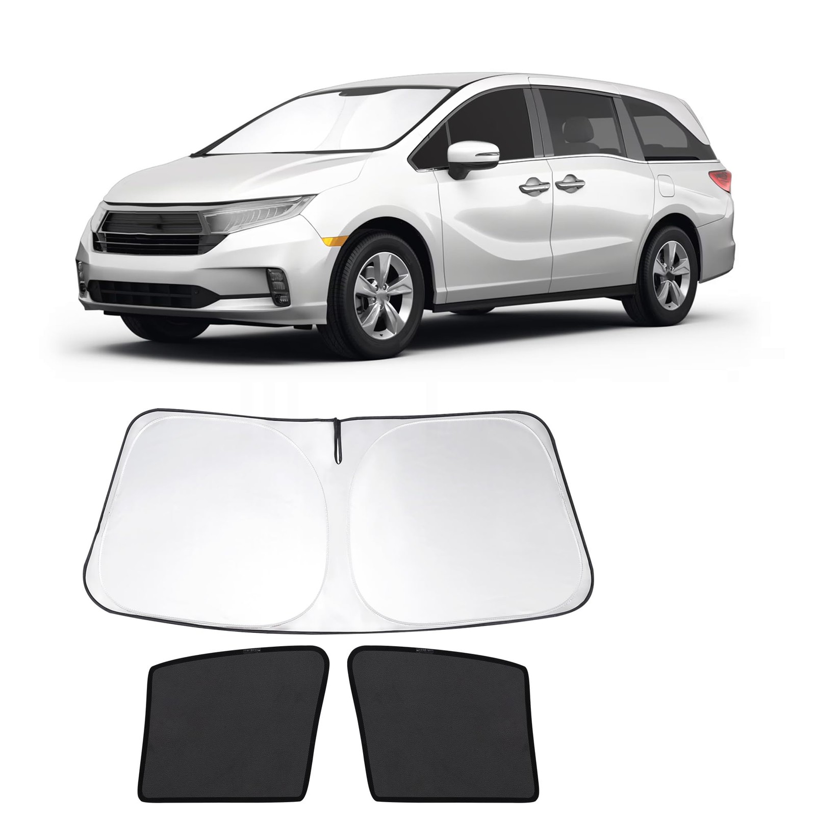 Fannyc 3PCS Car Window (3PCS) 2020-2024 Toyota Highlander, Silver-Black