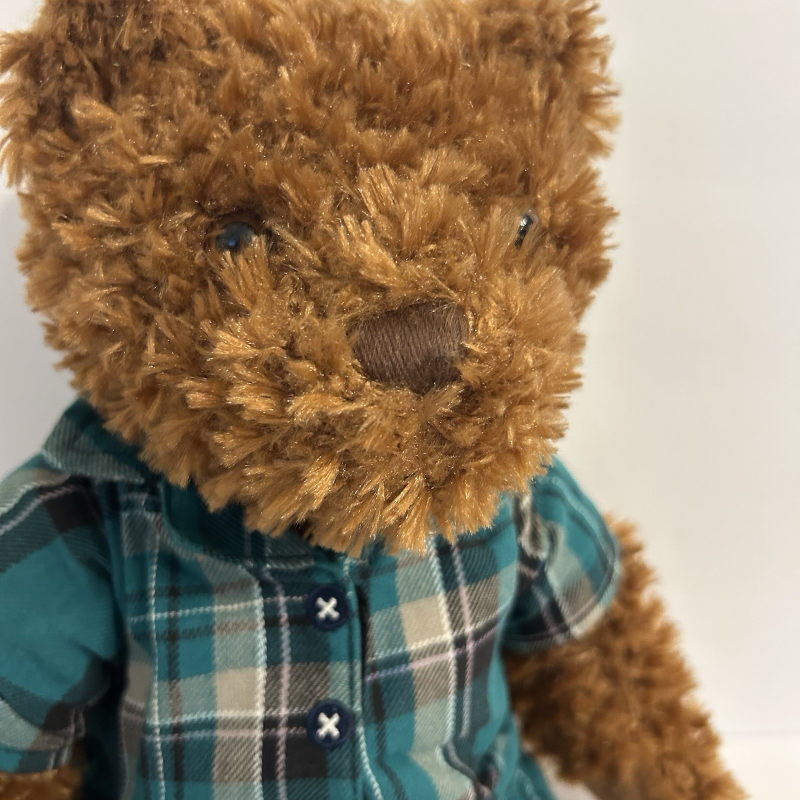 FAO Schwarz Plush Teddy Bear Plaid Outfit