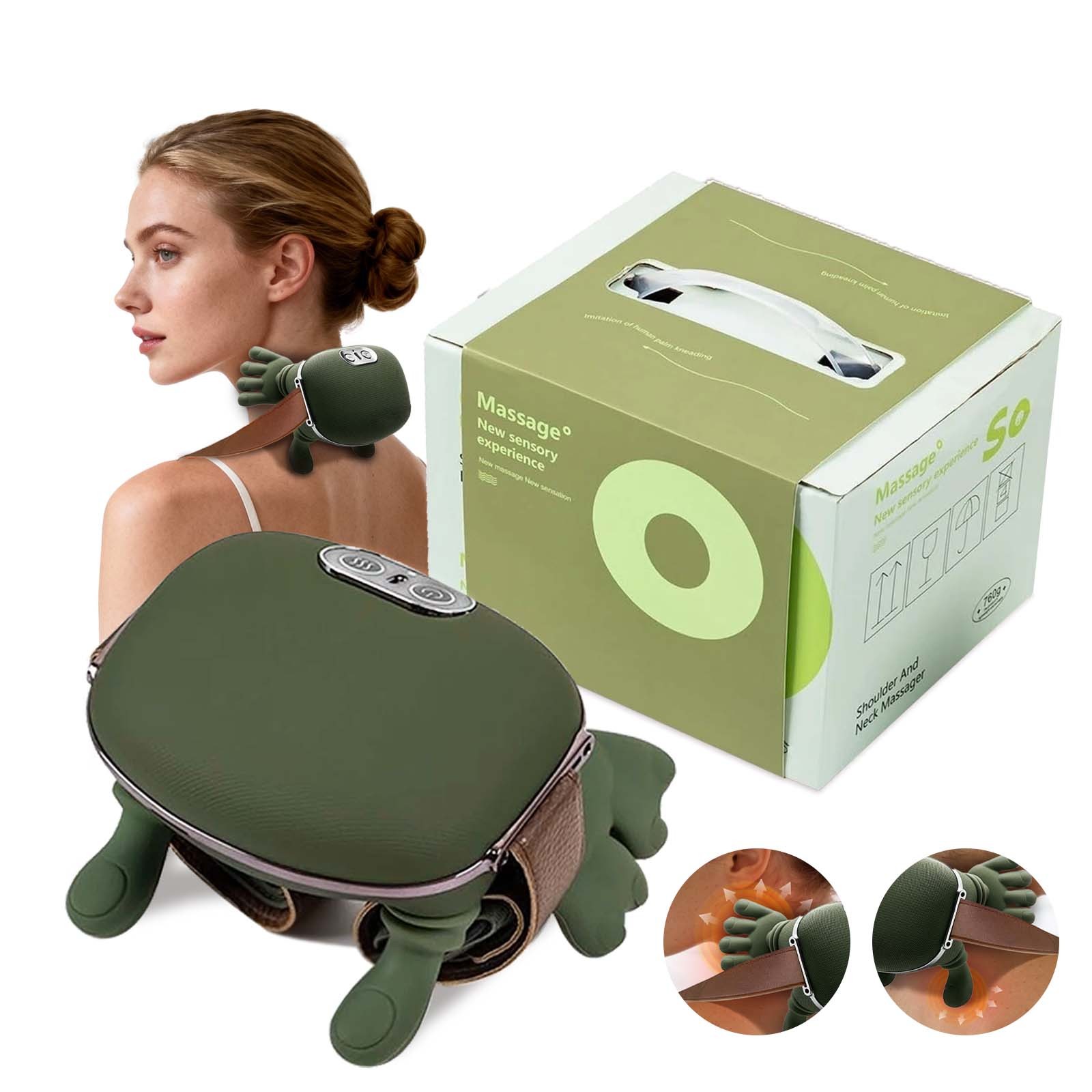 Portable Neck Massager 3-Speed Settings Therapeutic Machine with Heat Function