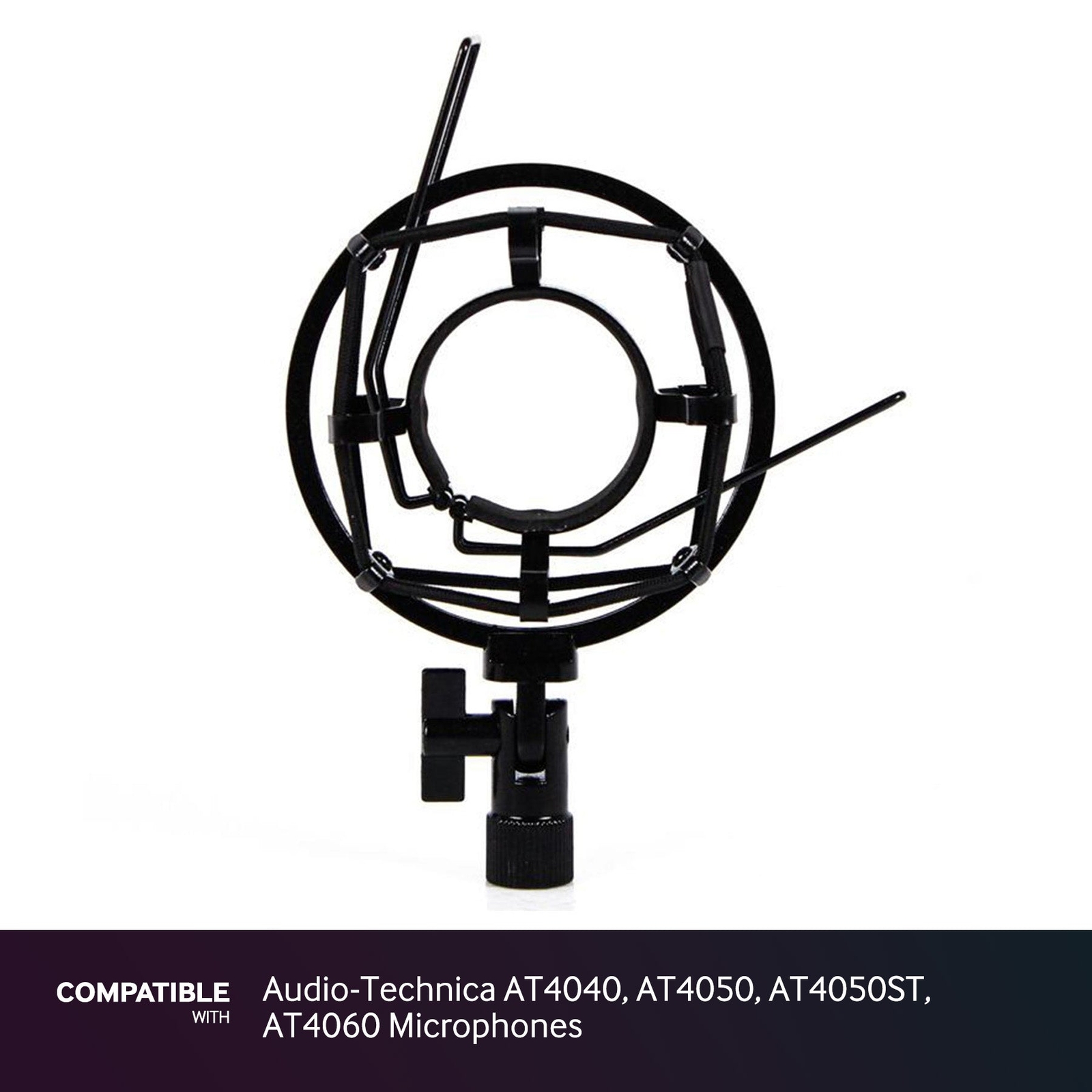Black Shock Mount fits Audio-Technica AT4040, AT4050, AT4050ST, AT4060