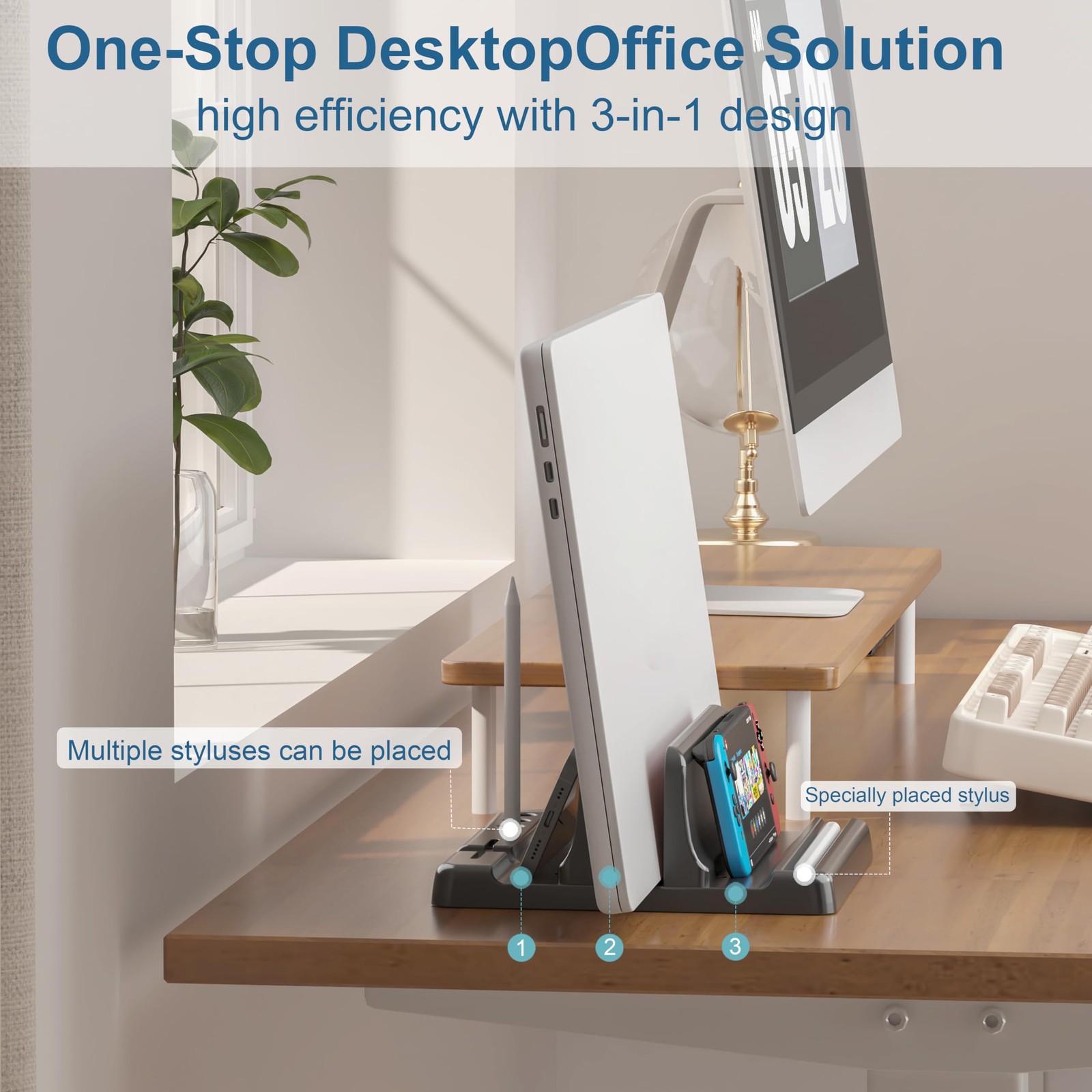 Vertical Laptop Stand Holder - Adjustable ABS Plastic Black-1 Slot Version