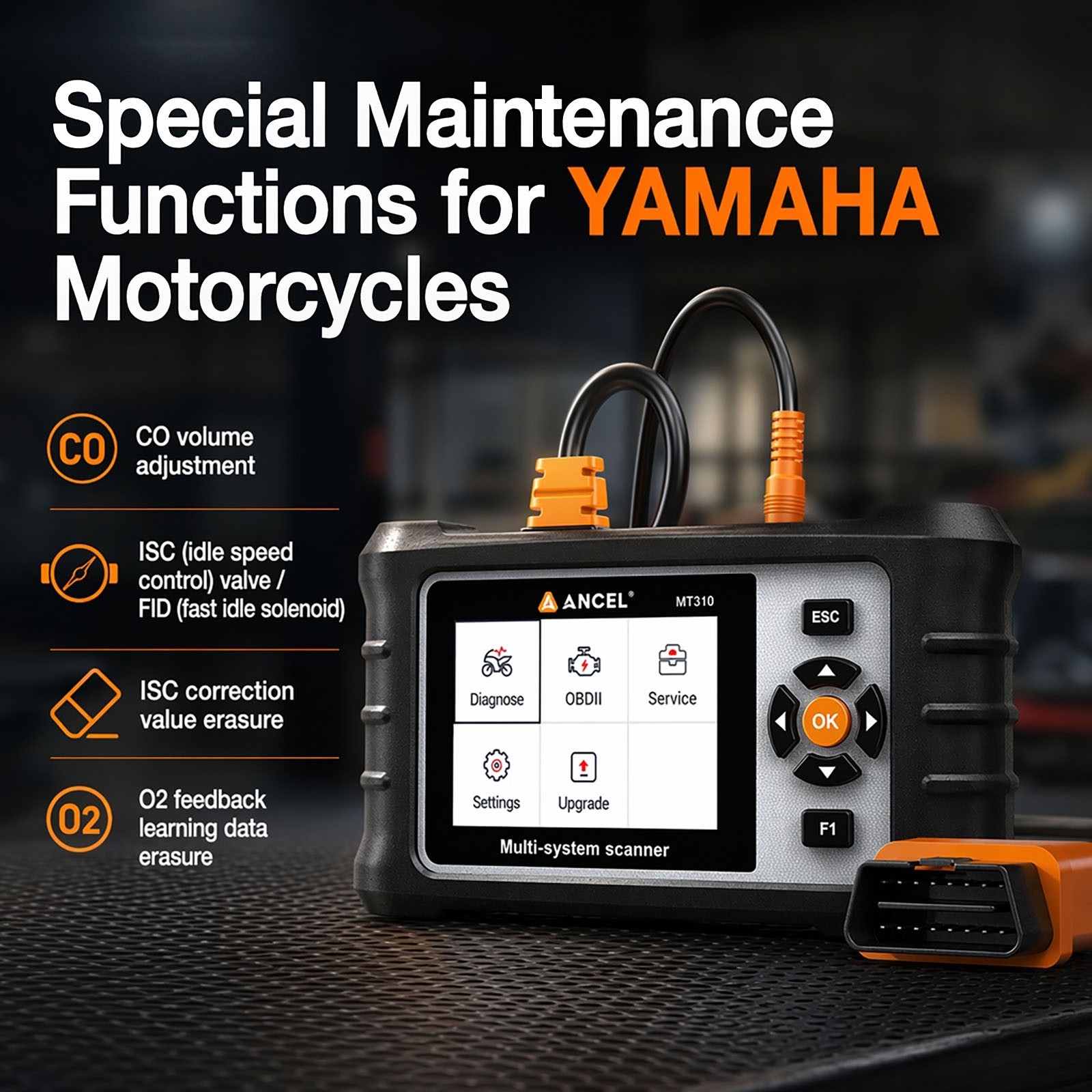 Motorcycle Scanner Full System Diagnosis Read Clear Fault Codes Service Reset