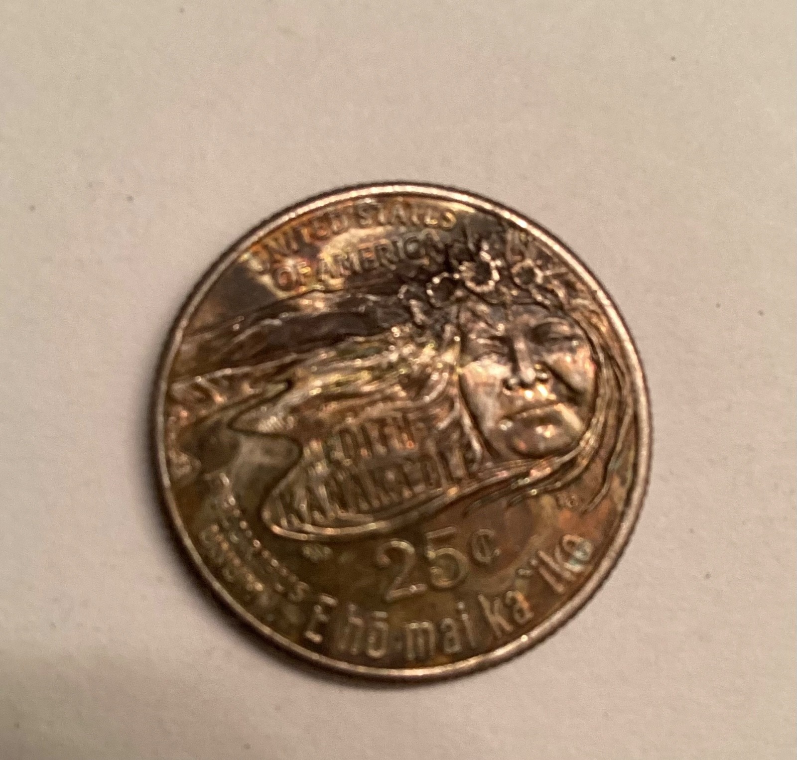 2023 D .. US Quarter, Iridescent Rainbow Toned, Unusual Circular Strike Mark