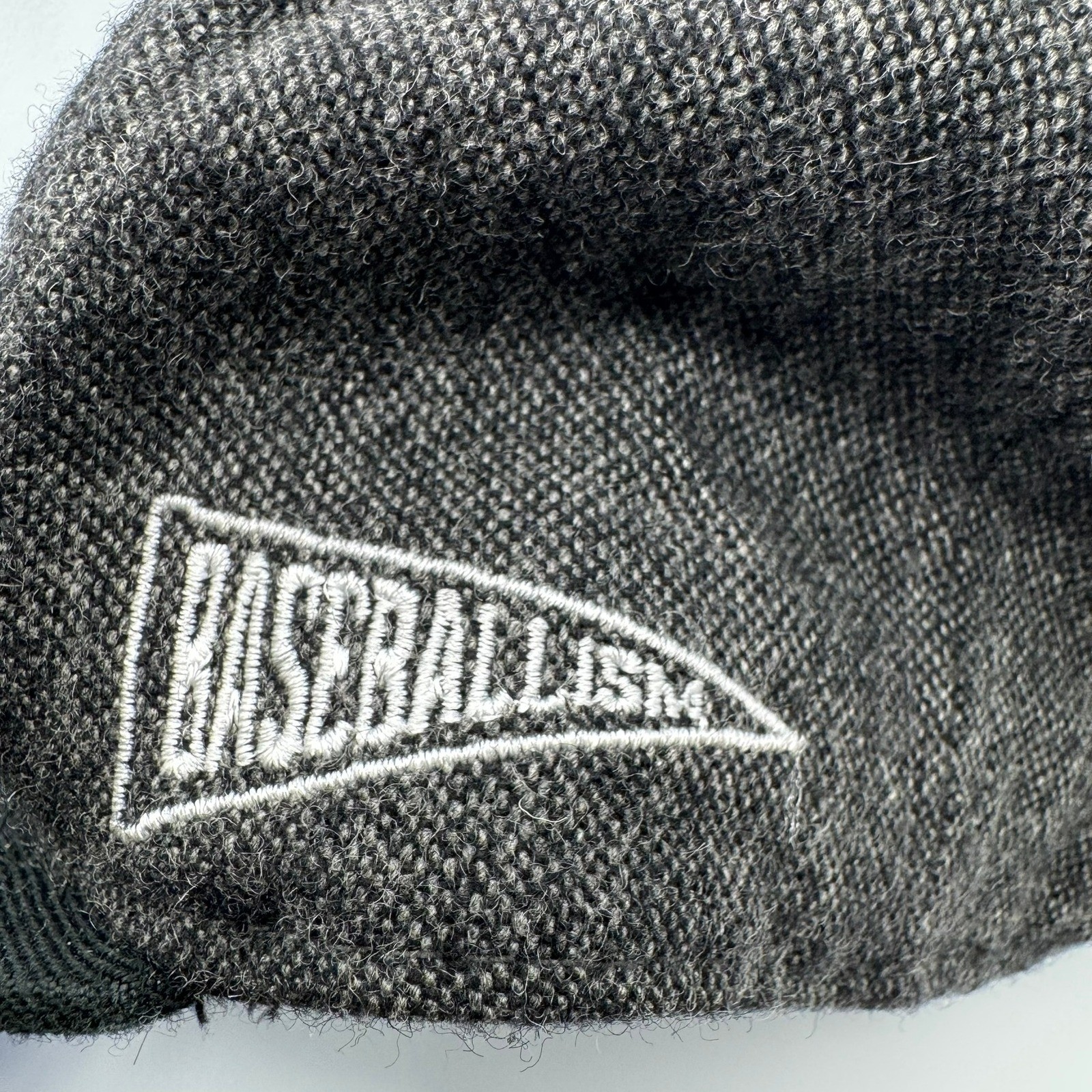 Baseballism Hat Cap Heather Gray Black Leather Patch Snapback Adjustable