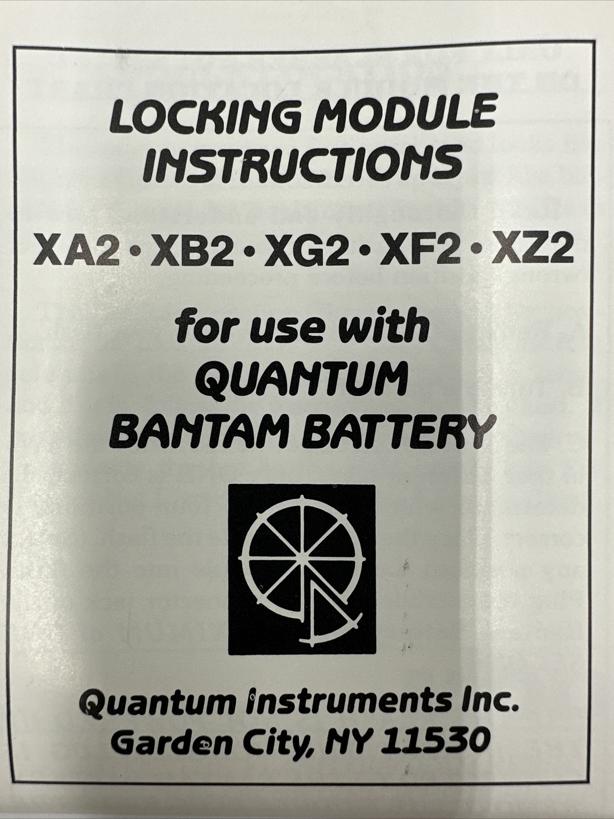 Quantum XA2 Bantam Battery LockIng Module