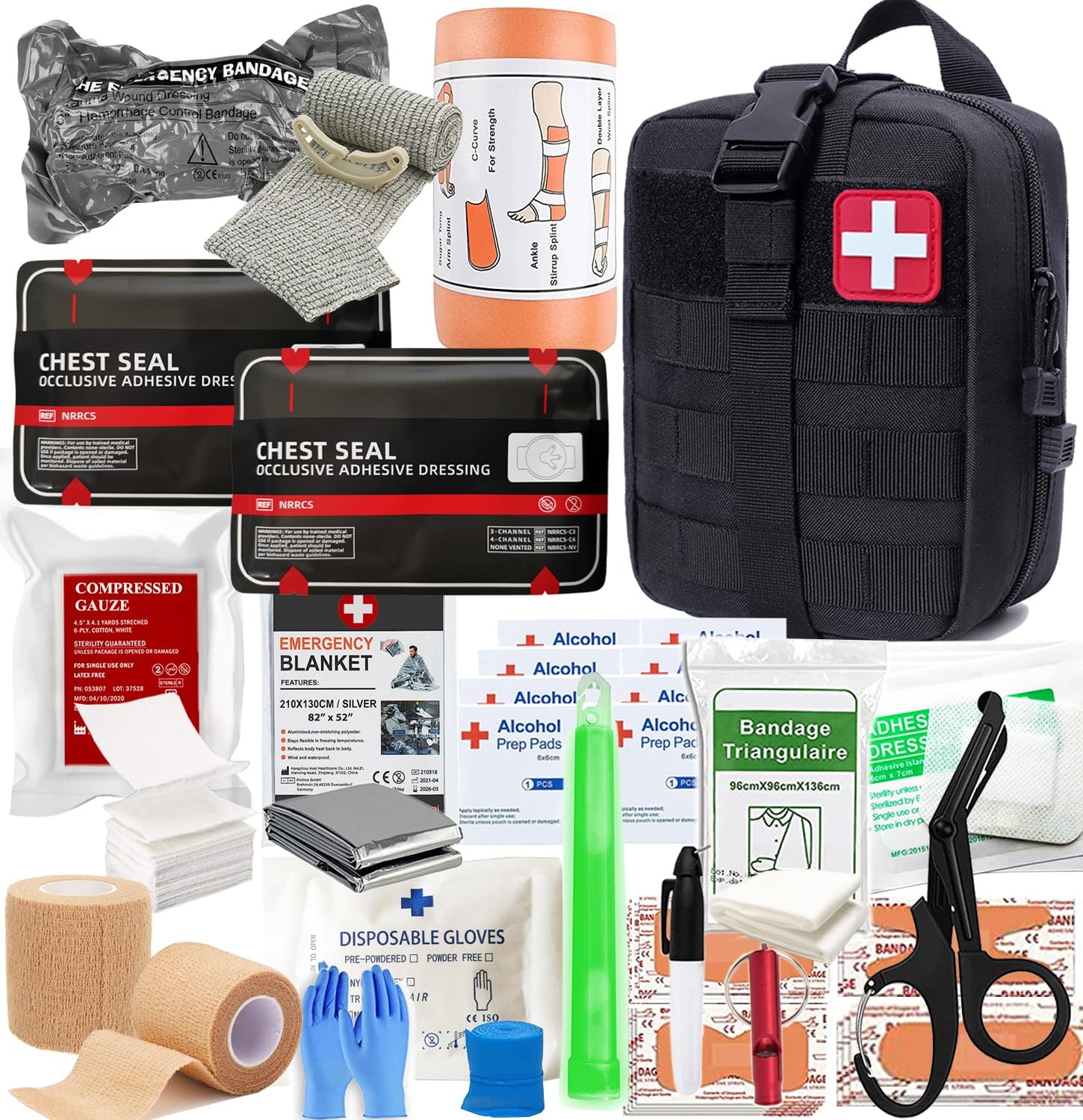VVIITOP IFAK Kit Trauma Kit Military Medical First Aid Kits Bleeding Contral ...