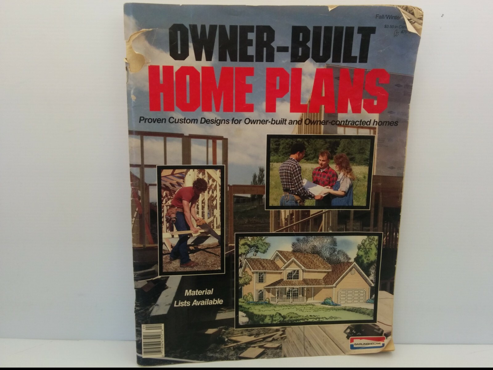 OWNER-BUILT HOME PLANS, FALL/WINTER 1990 GARLINGHOUSE CORP., 80 PAGES
