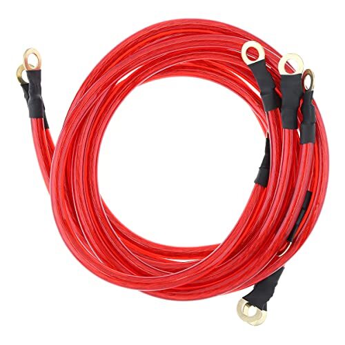 5 Point Car Universal Earth Ground Cables Grounding Wire System Kit High Red