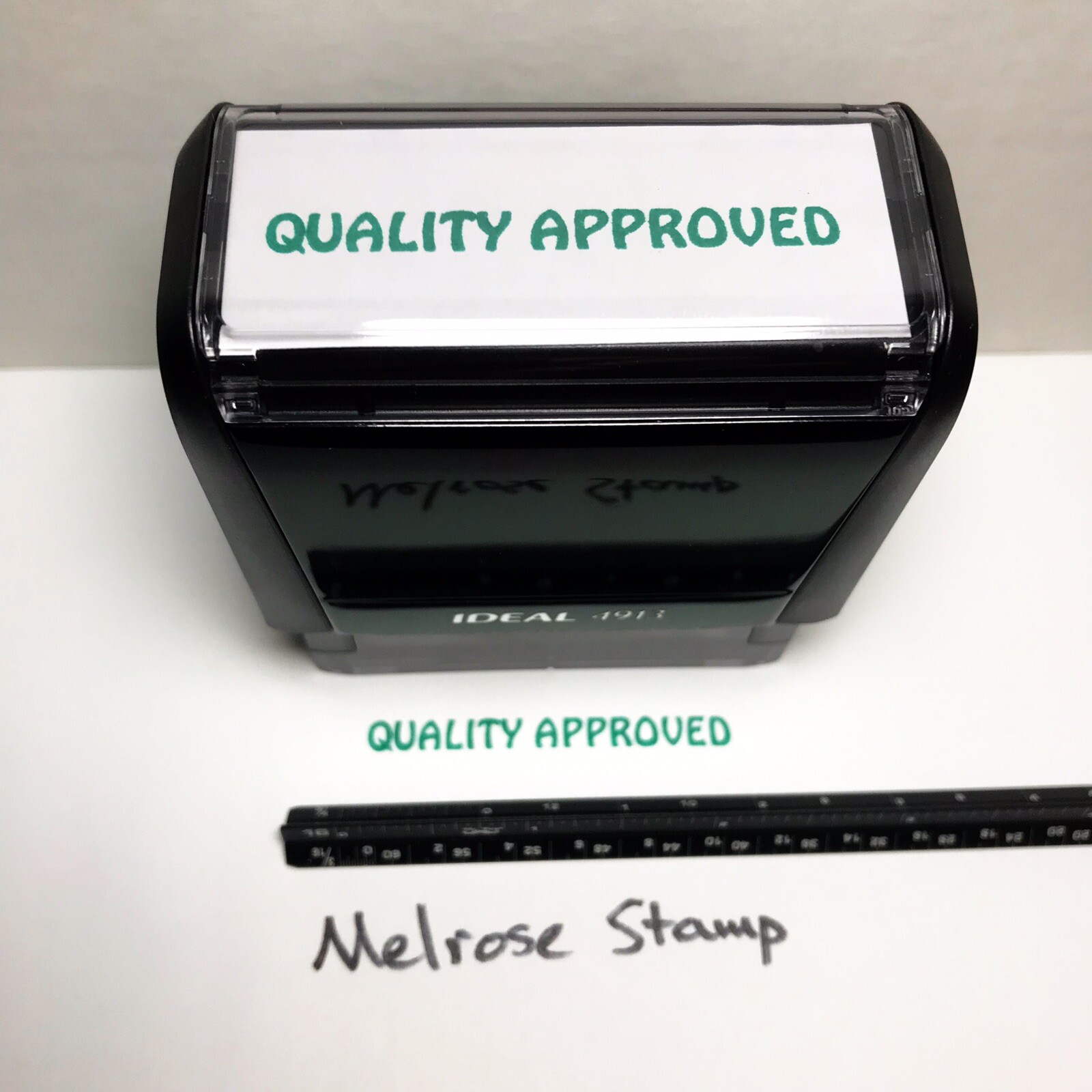 Quality Approved Rubber Stamp Green Ink Self Inking Ideal 4913