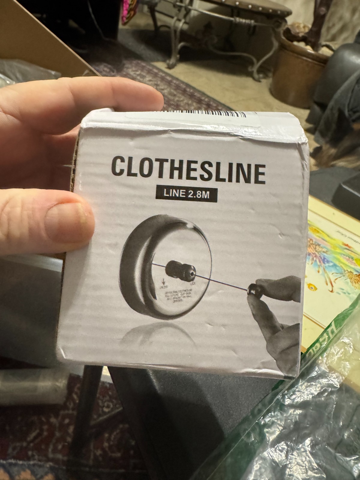 Retractable Clothesline Stainless Steel Shower Clothesline, 9.2ft w/free ship