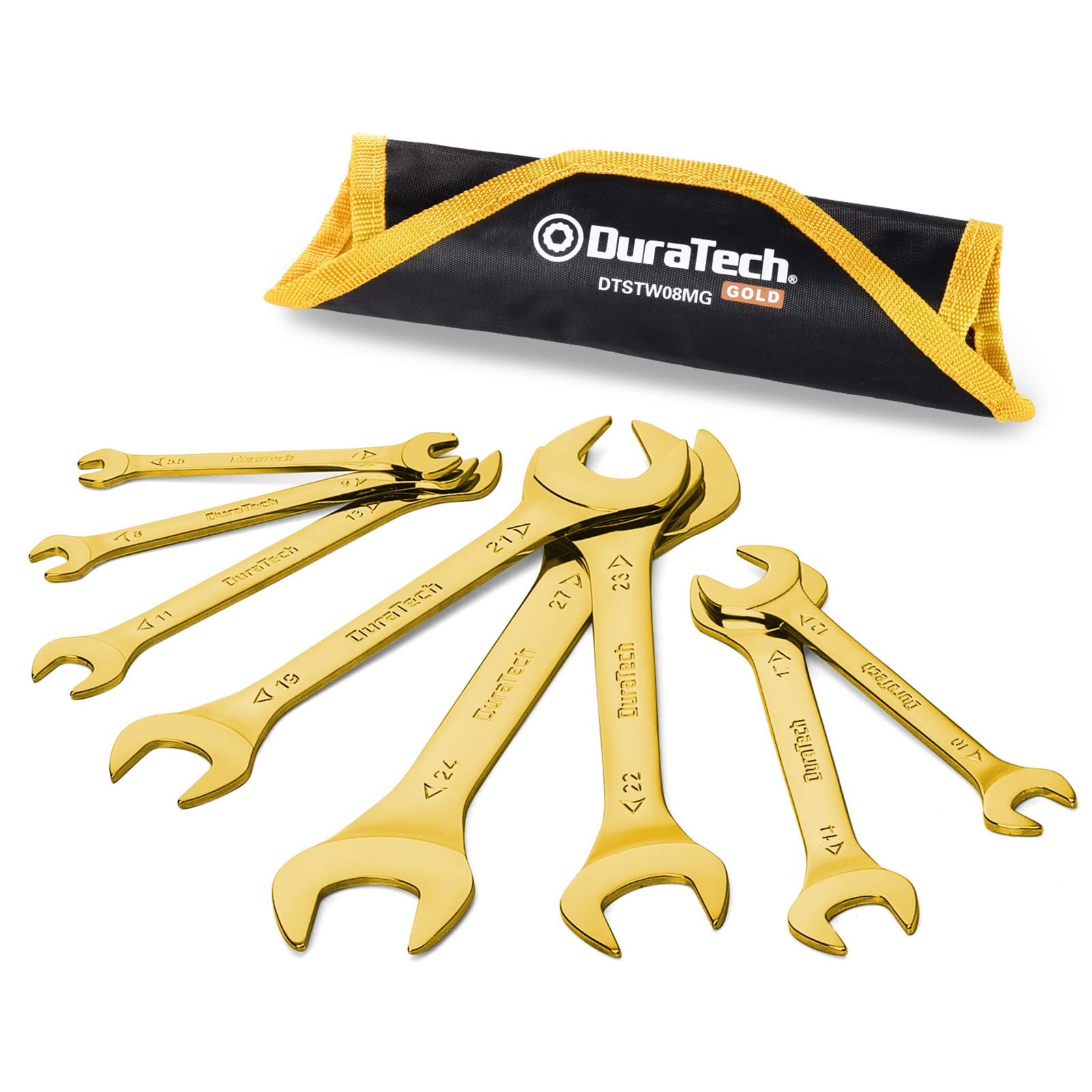 DURATECH Super-Thin Open End Wrench Set, Metric, 5.5-27mm (Metric), Gold