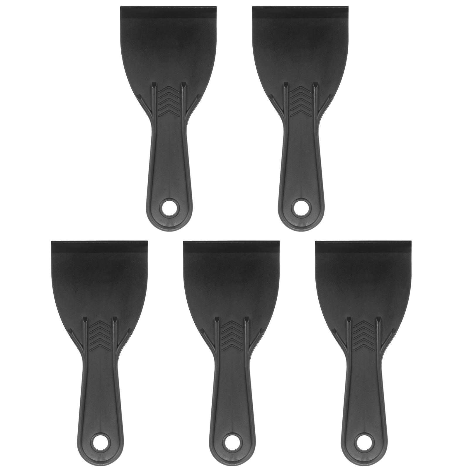 5pcs Putty Scraper 3" Width 6mm Thin Flexible Plastic Putty Knife Black