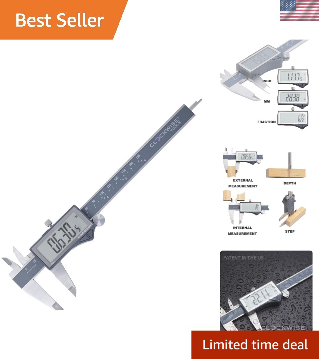 Grade Digital Caliper, DCLR-0605 0-6" /150mm, Inch/Metric/Fractions Conversio...
