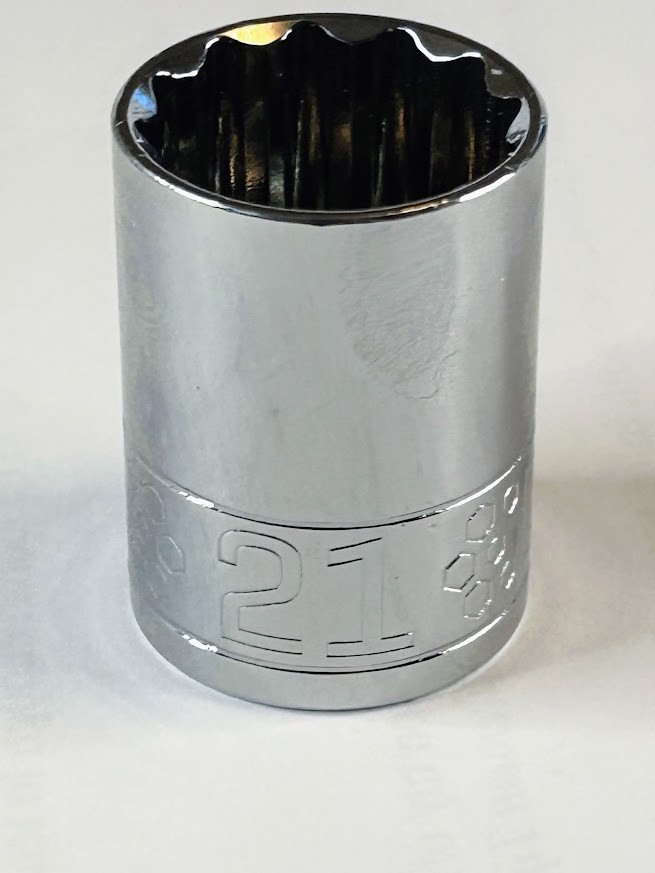 Kobalt 21 mm x 1/2" Dr Standard Chrome Socket 12 Pt  # 85292 Free USA Shipping