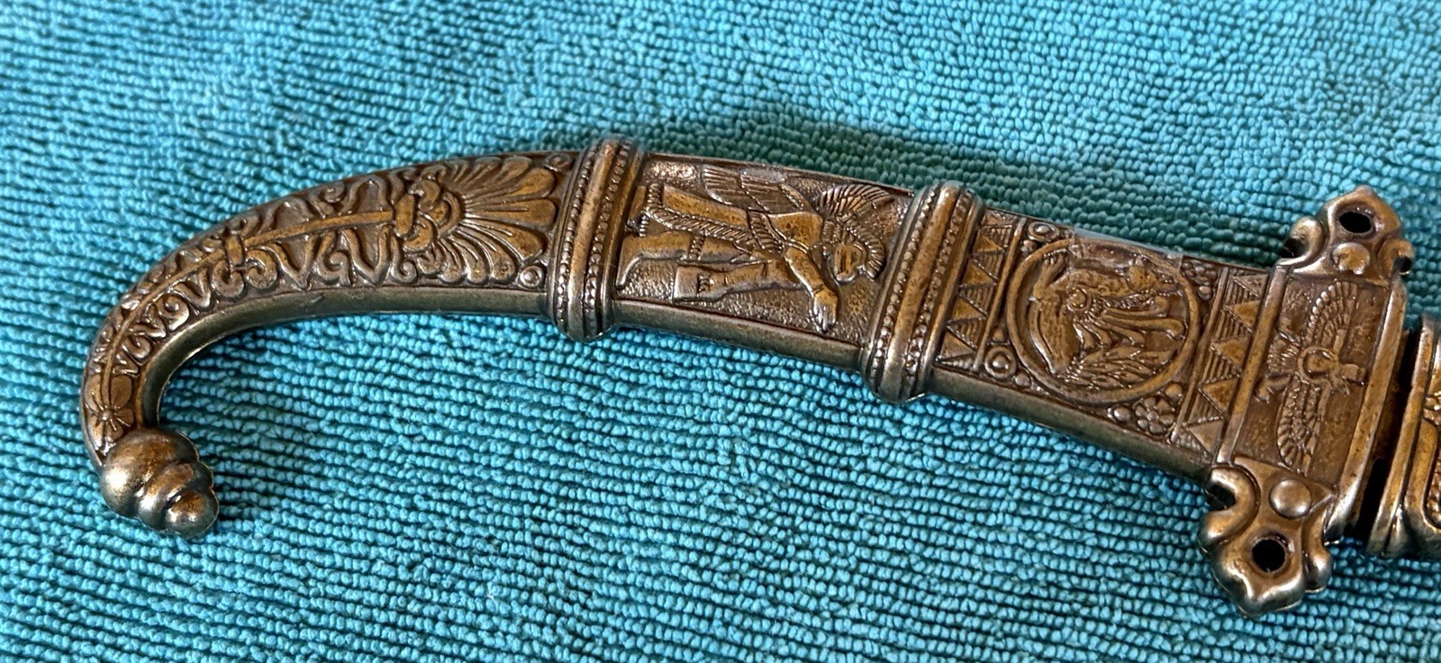 Pesh-Kabz Dagger Decorative Brass Handle Steel Blade with Sheath