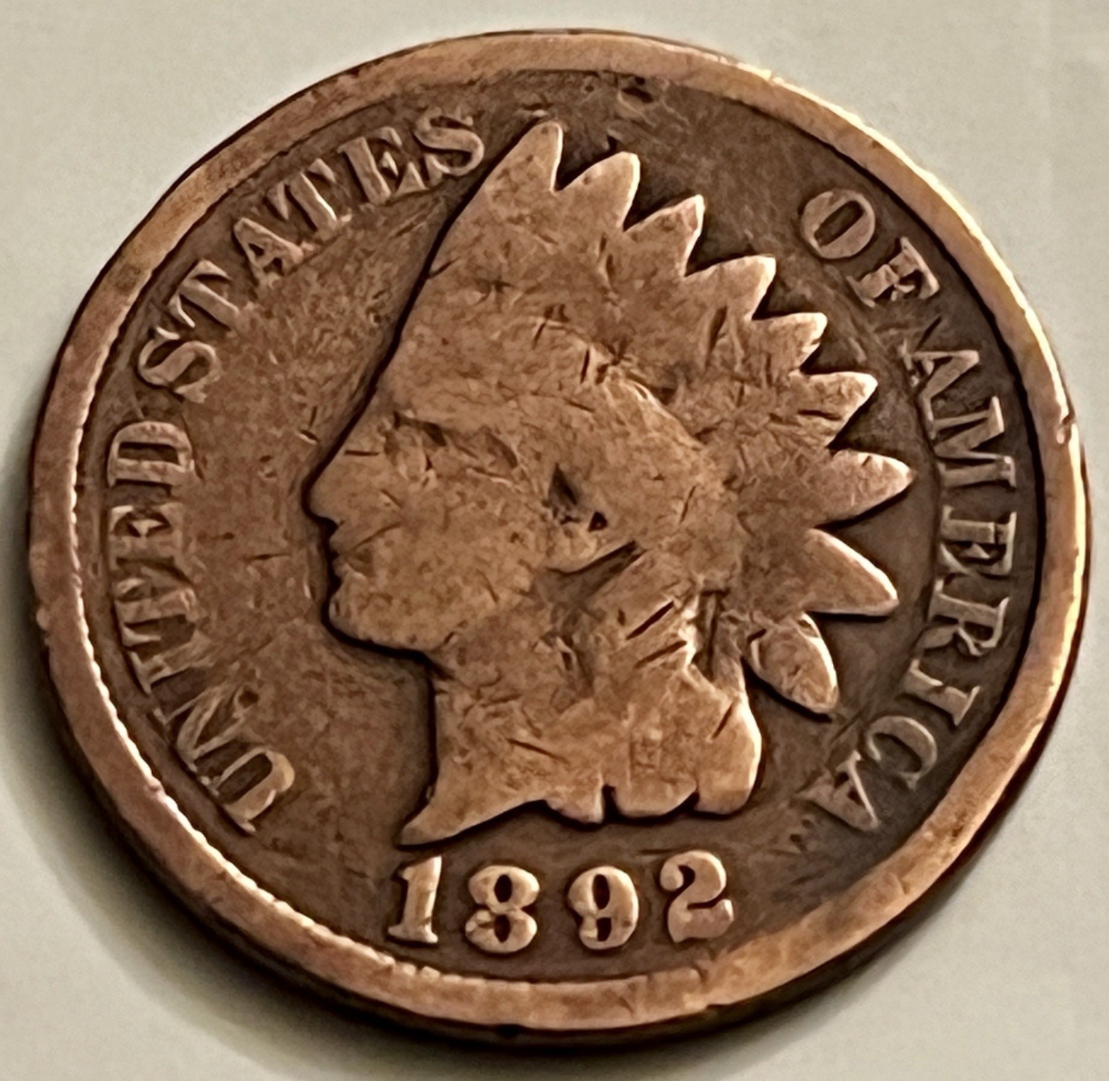 1892 Indian Head Cent G/VG Details Bold Date Clean Circulated BN1305
