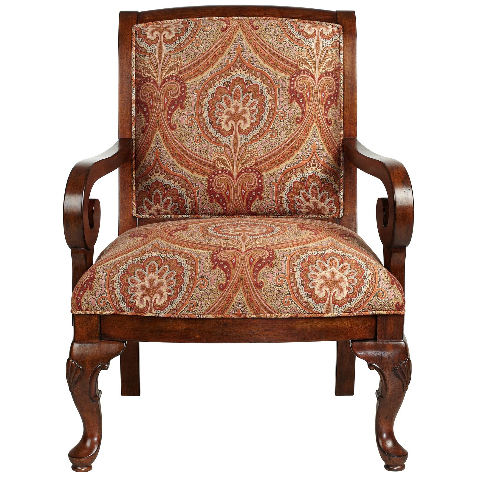 Diana Wood and Red Upholstered Accent Chair