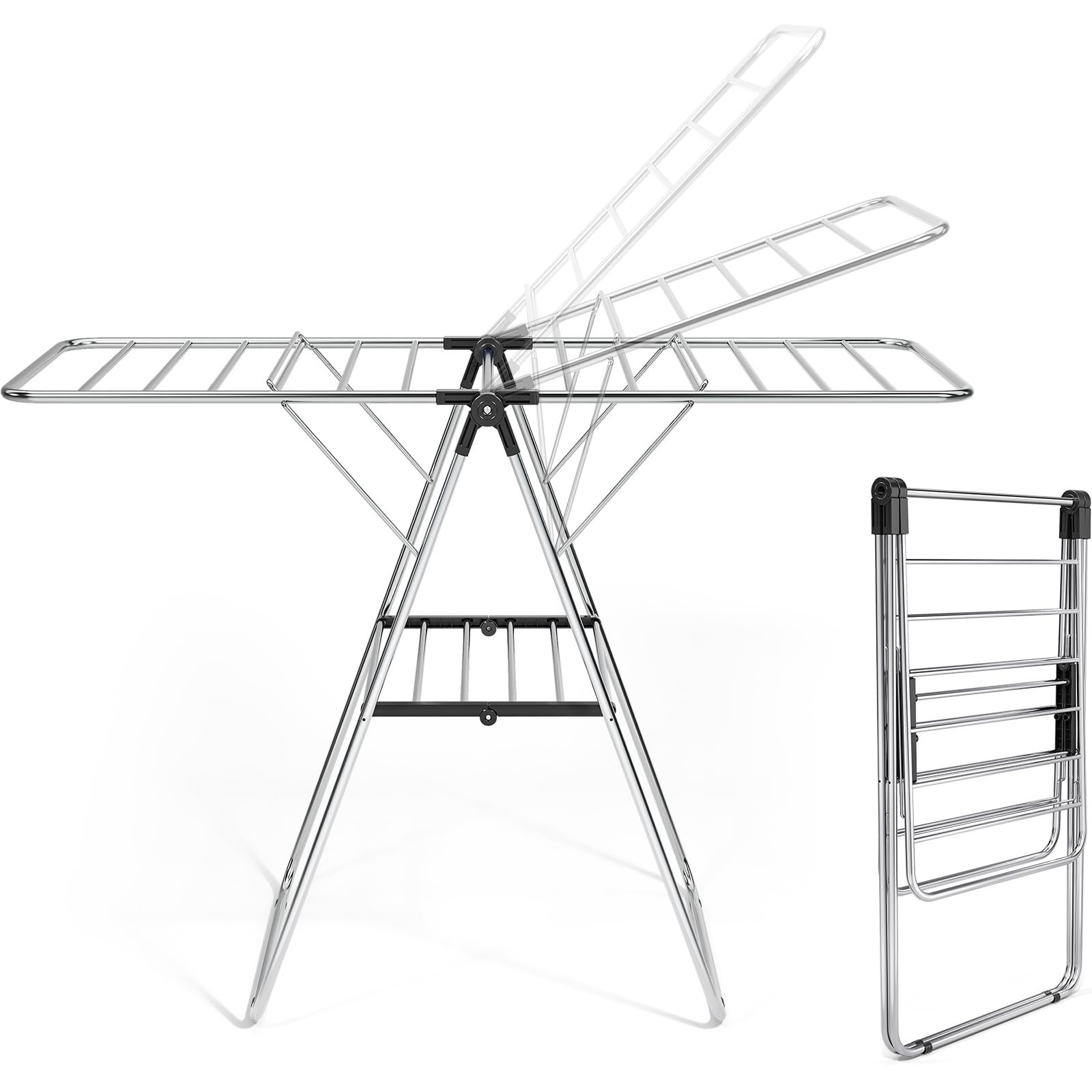 APEXCHASER Clothes Drying Rack, Drying Rack Clothing with Height-Adjustable, ...