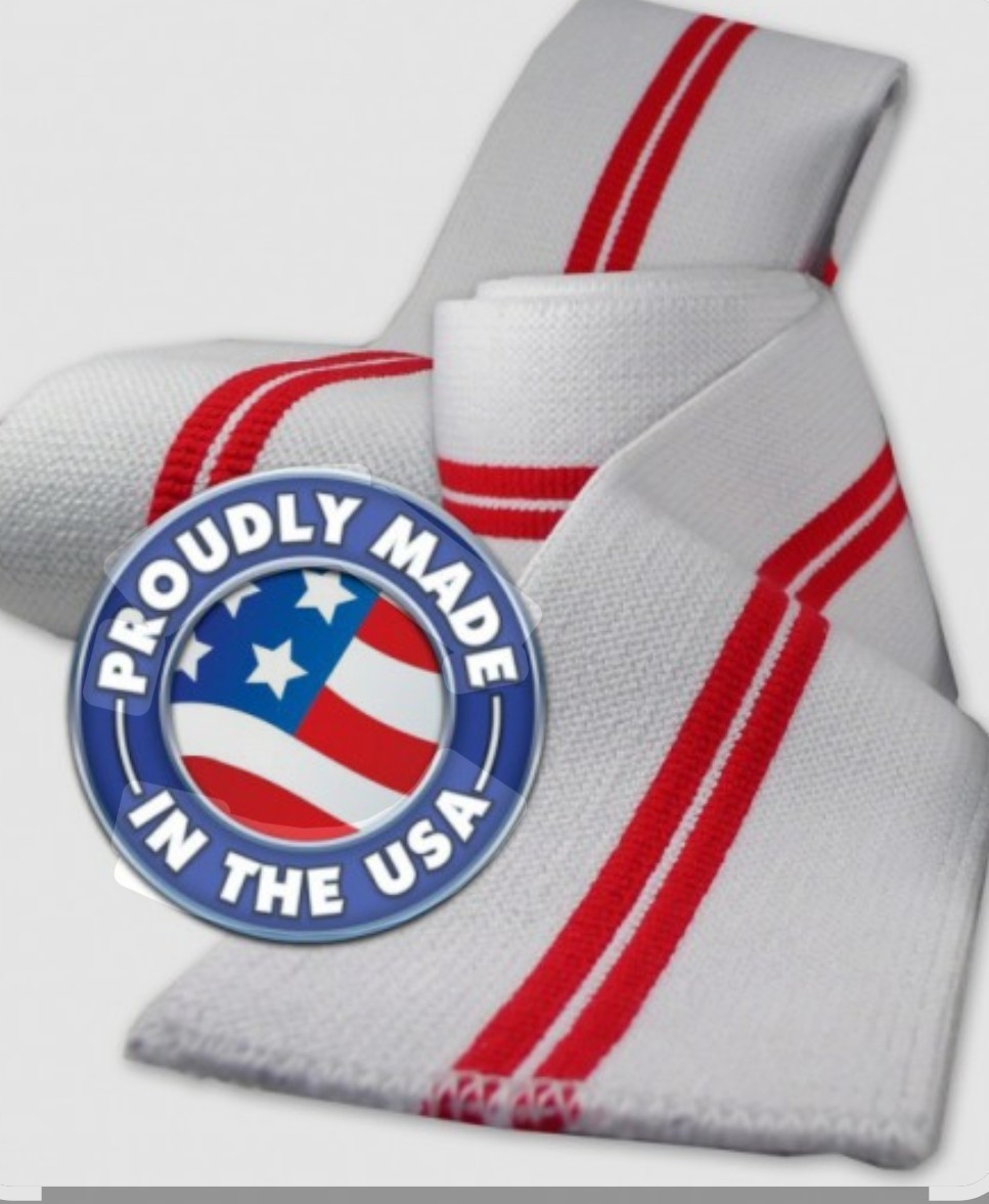 Two Titan Red Devil 2M Knee Wraps White Red IPF Approved Weight Lifting