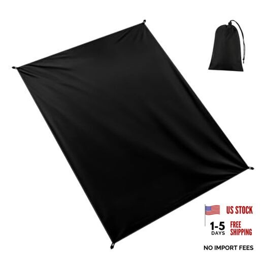 Tent Footprint, Waterproof Camping Tarp, 87" x 59" Ultralight 59" × 87" Black