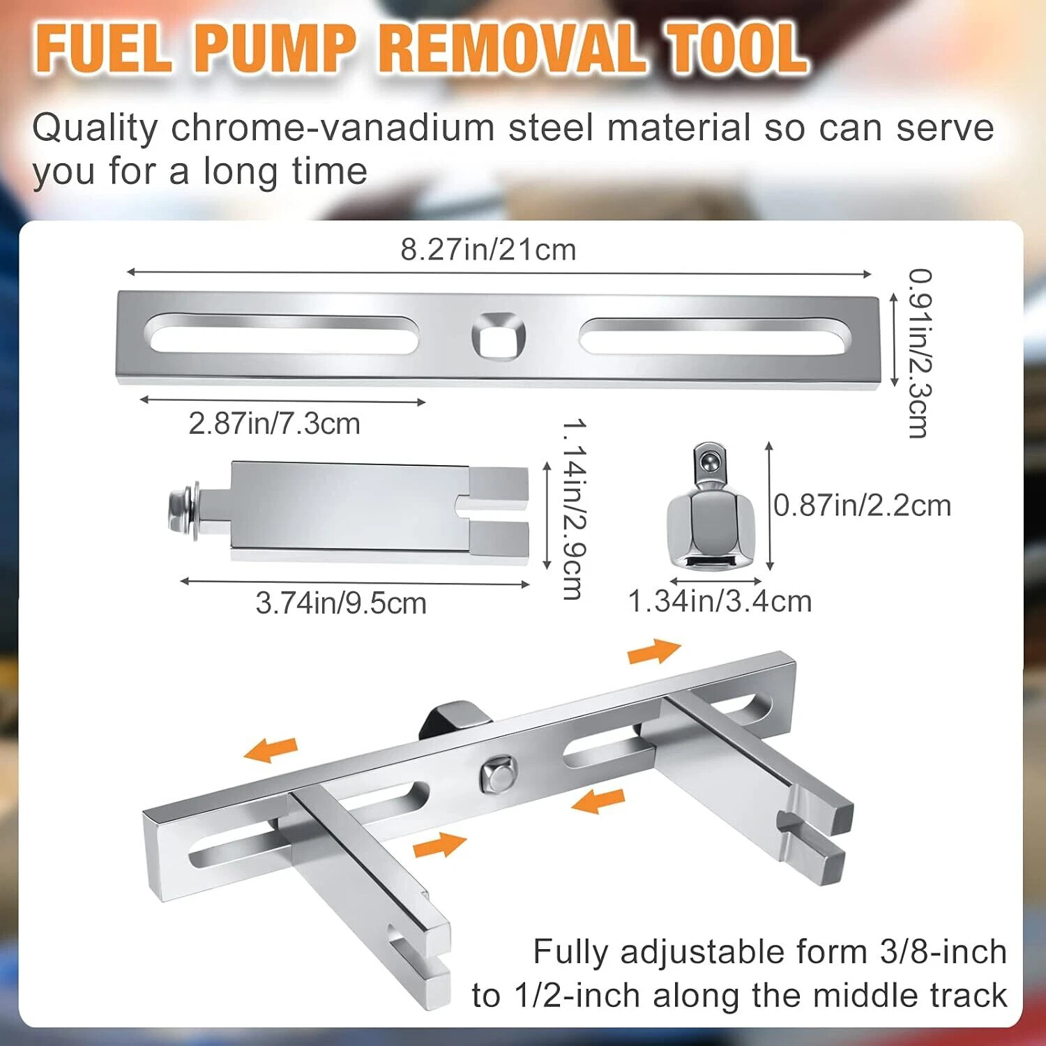 High quality Universal Fuel Pump Removal Tools Adjustable, w/ 3/8" to 1/2"