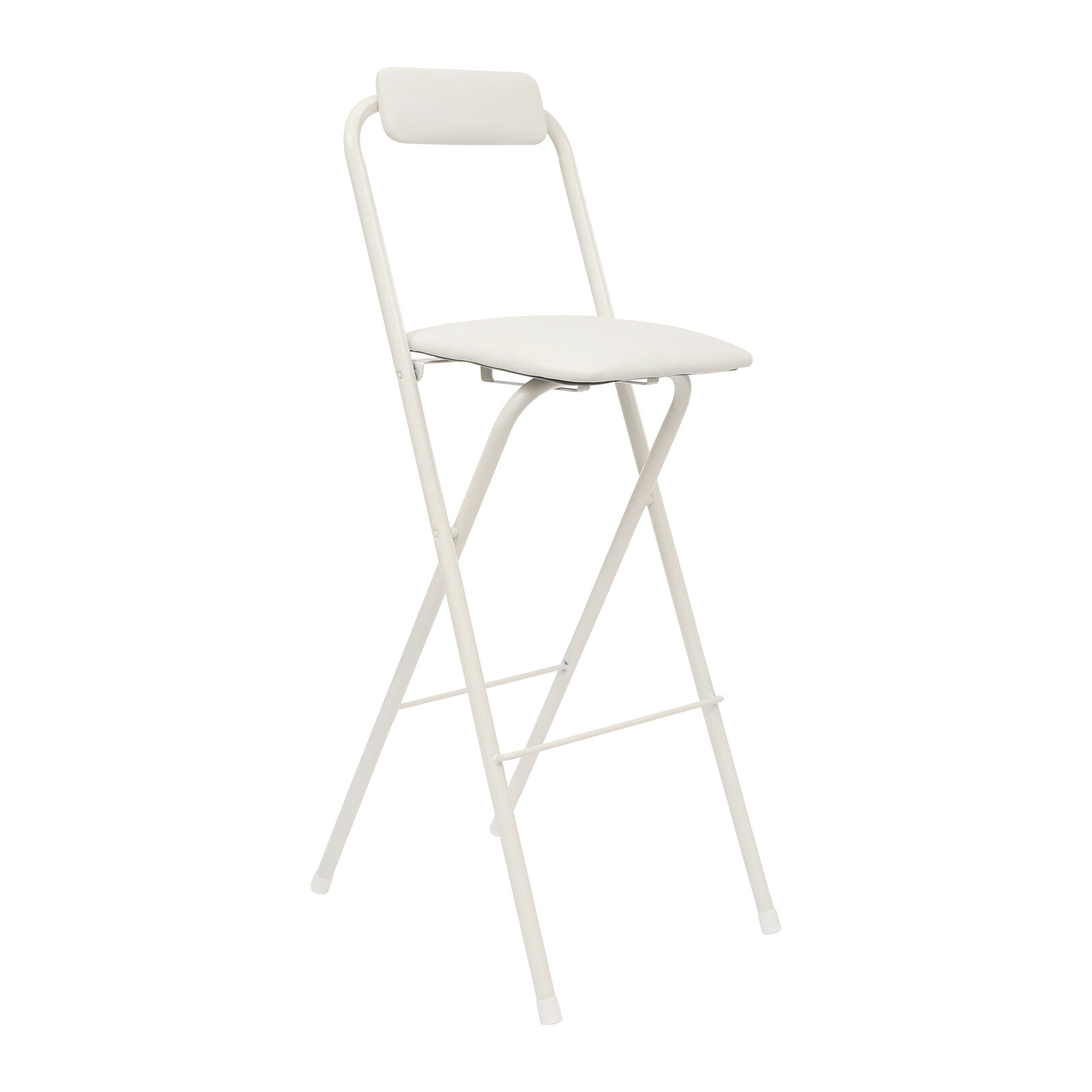 White Foldable Bar Chair, Tall Folding Chair, Folding Stool, Load Capacity 125kg