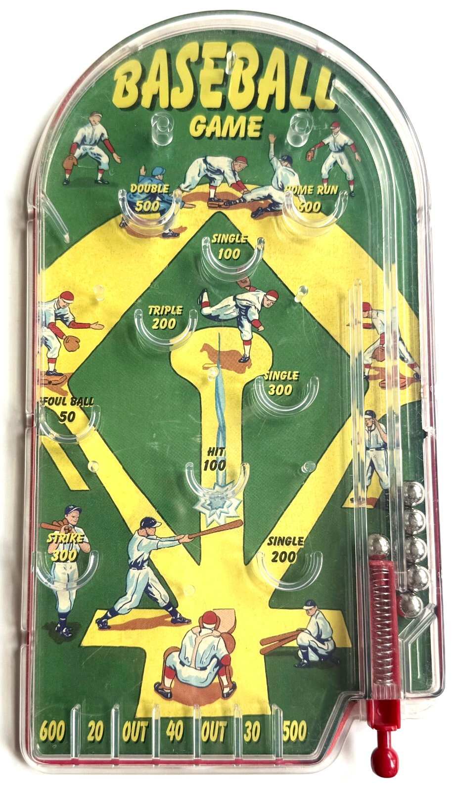 COLORFUL VINAGE 2007 SCHYLLING TABLE TOP MINI PINBALL BASEBALL GAME