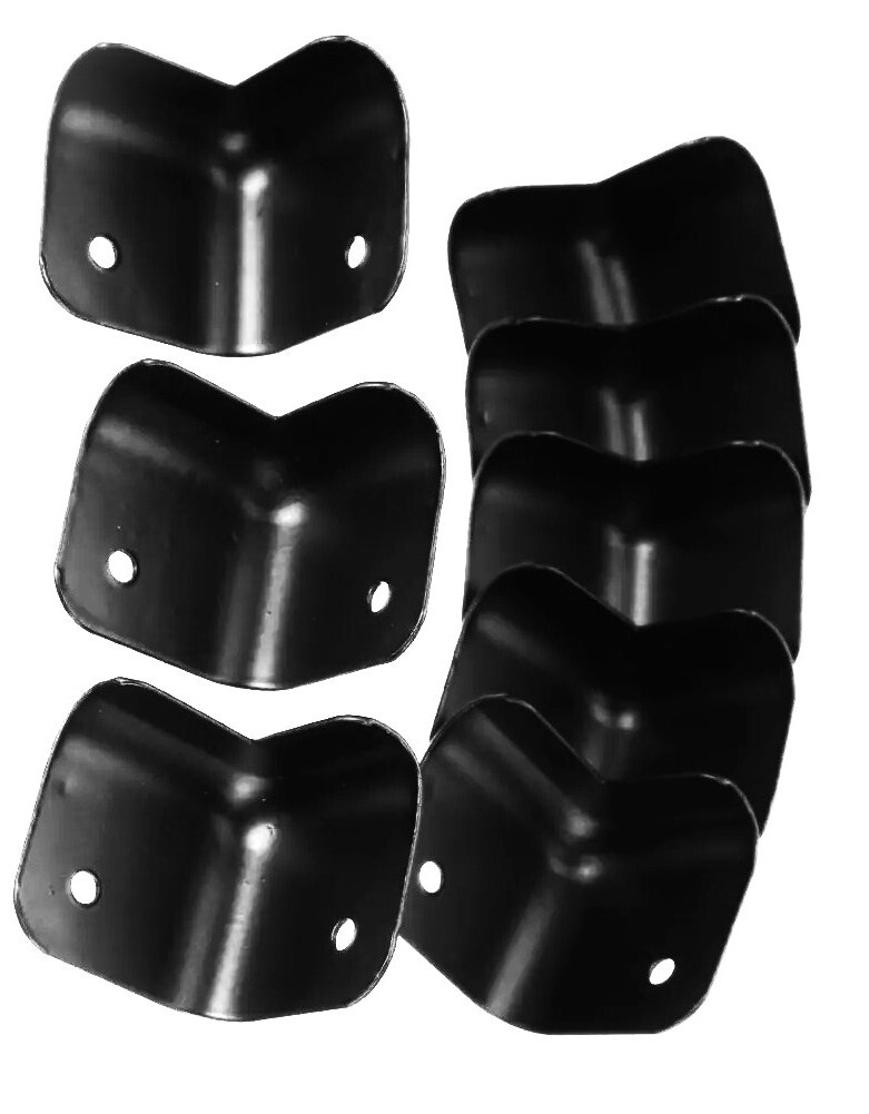 16X Metal 2 Hole Cabinet Corner Guitar Amp Rack Case Speaker Box Protector BLK
