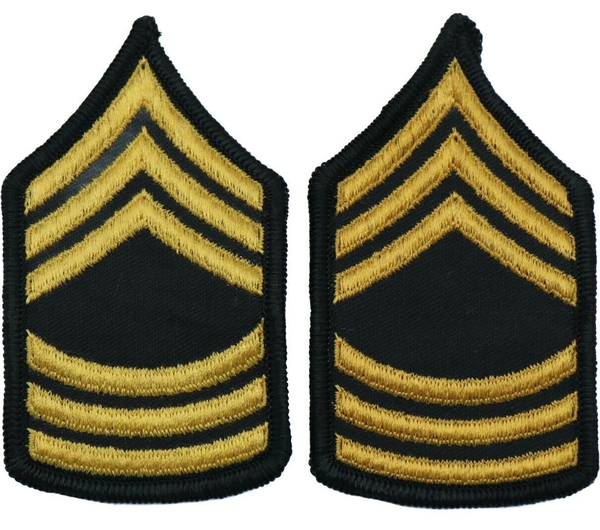 Vietnam Era US Army Master Sergeant Green Stripes Patch Pair Uniform