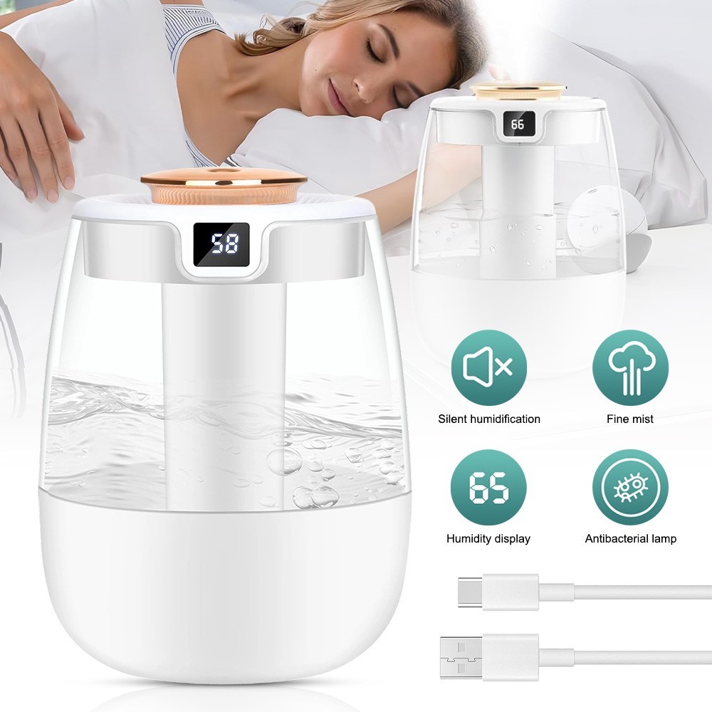 1.3L Humidifiers Ultrasonic Warm & Cool Mist LED Humidifier Top Fill For Bedroom