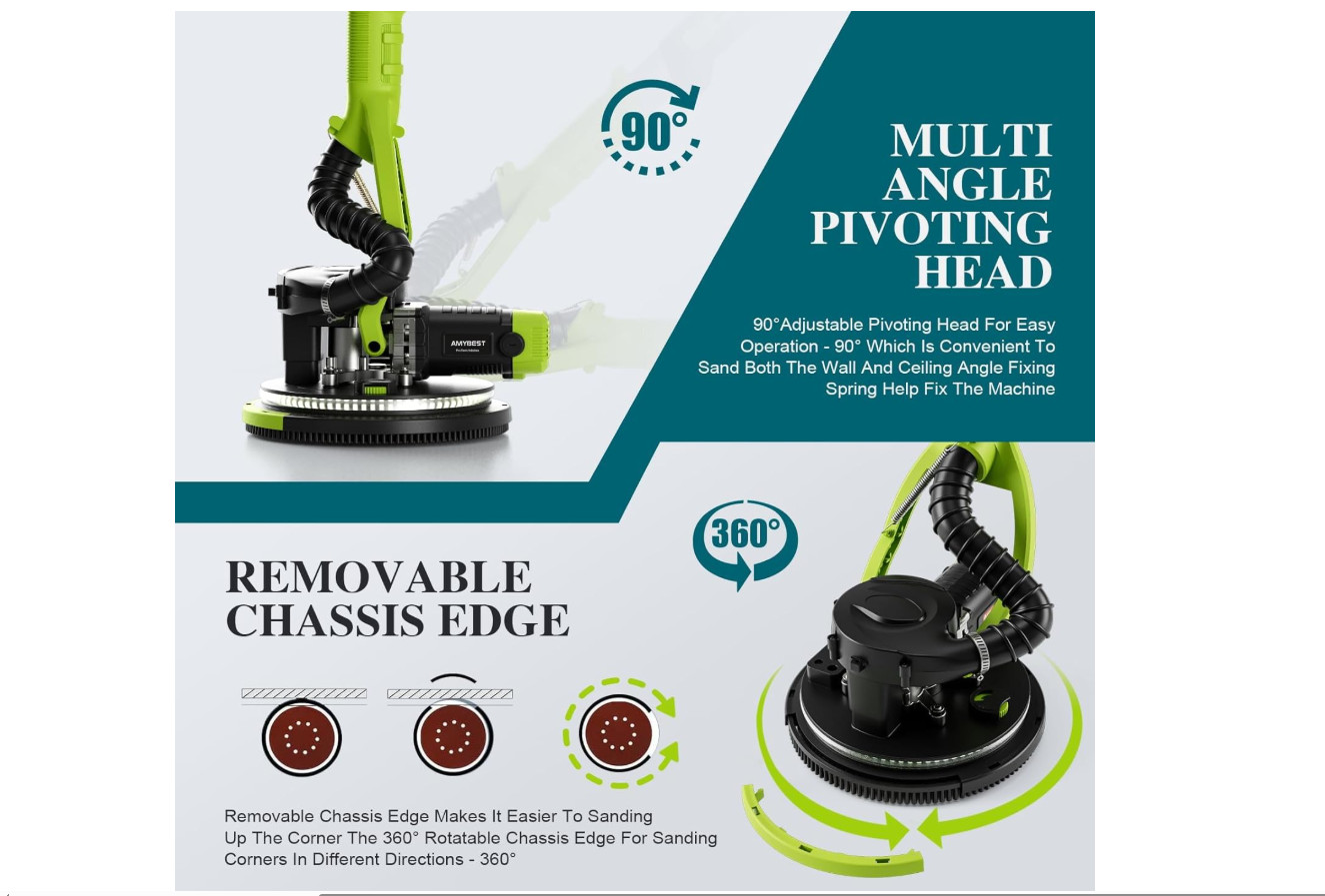 Drywall Sander, W Popcorn Ceiling Removal Tool, Automatic Drywall Sander