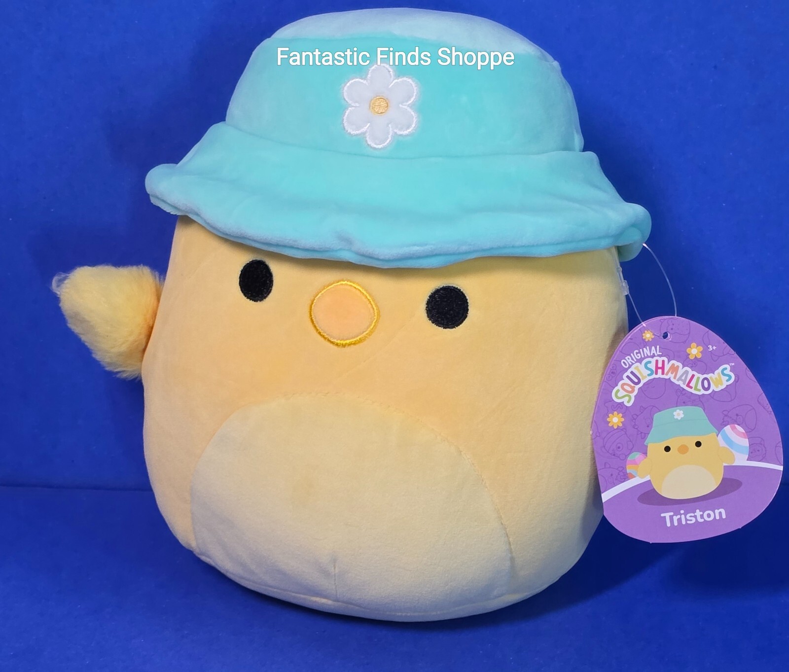 Squishmallows Triston the Yellow Chick with Bucket Hat 8" NWT Easter Spring