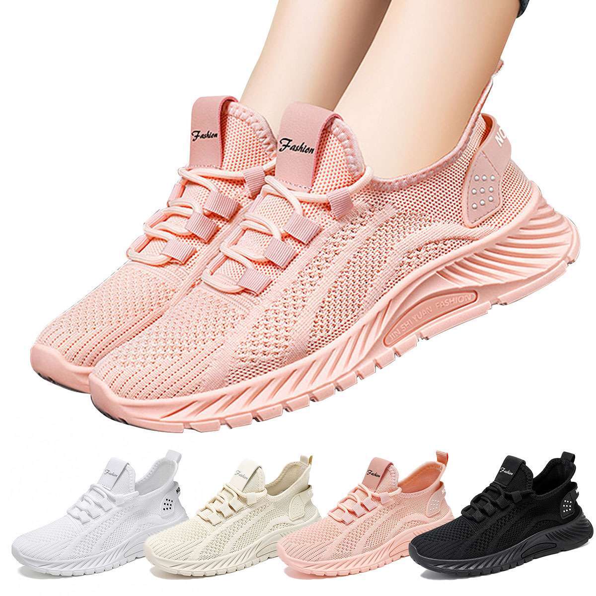 Womens Running Trainers Ladies Sneakers Slip On Walking Gym Comfy Fashion Shoes
