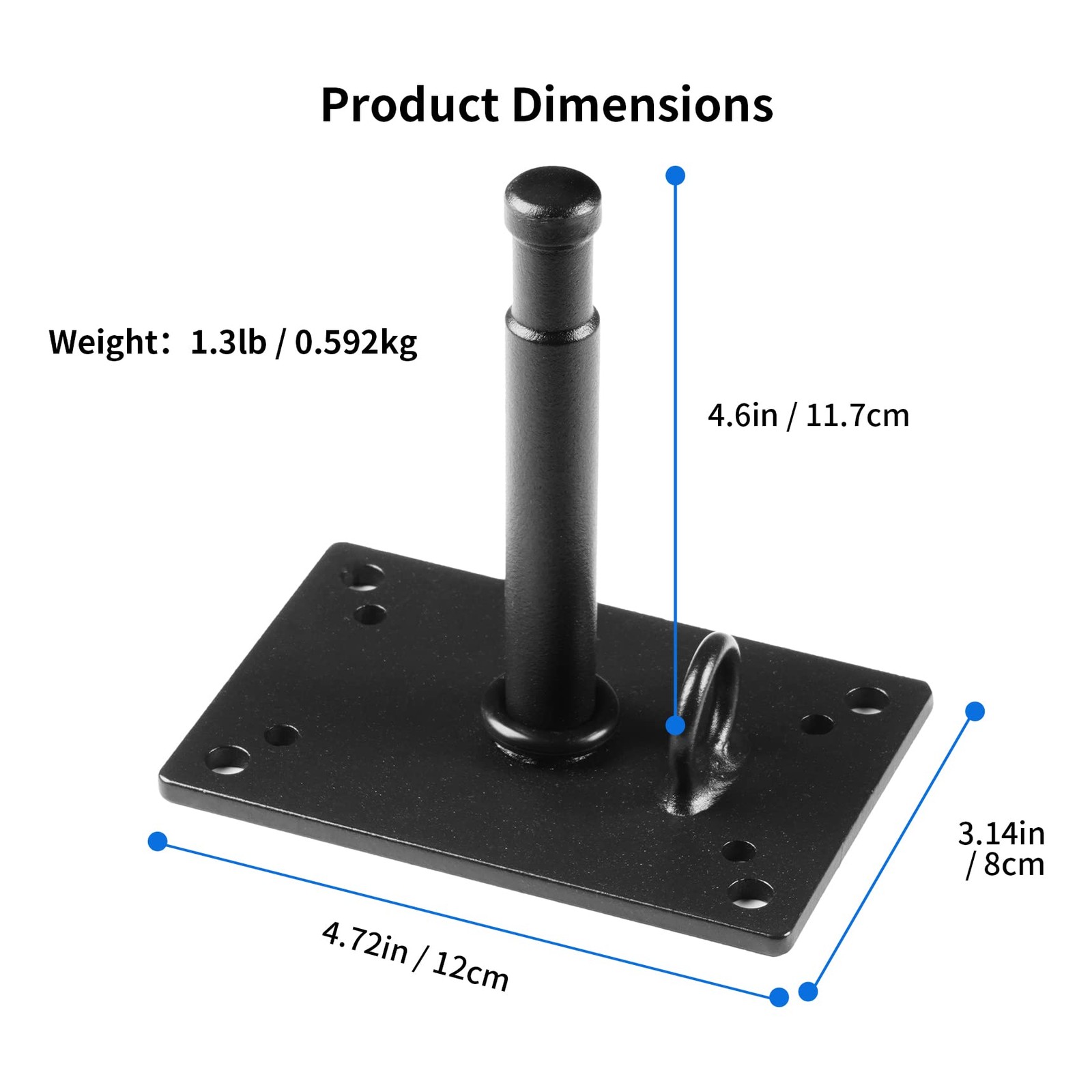 Selens 4.6 inch Wall Ceiling Mount, Baby Pin Wall Plate with 5/8" Stud Adapte...