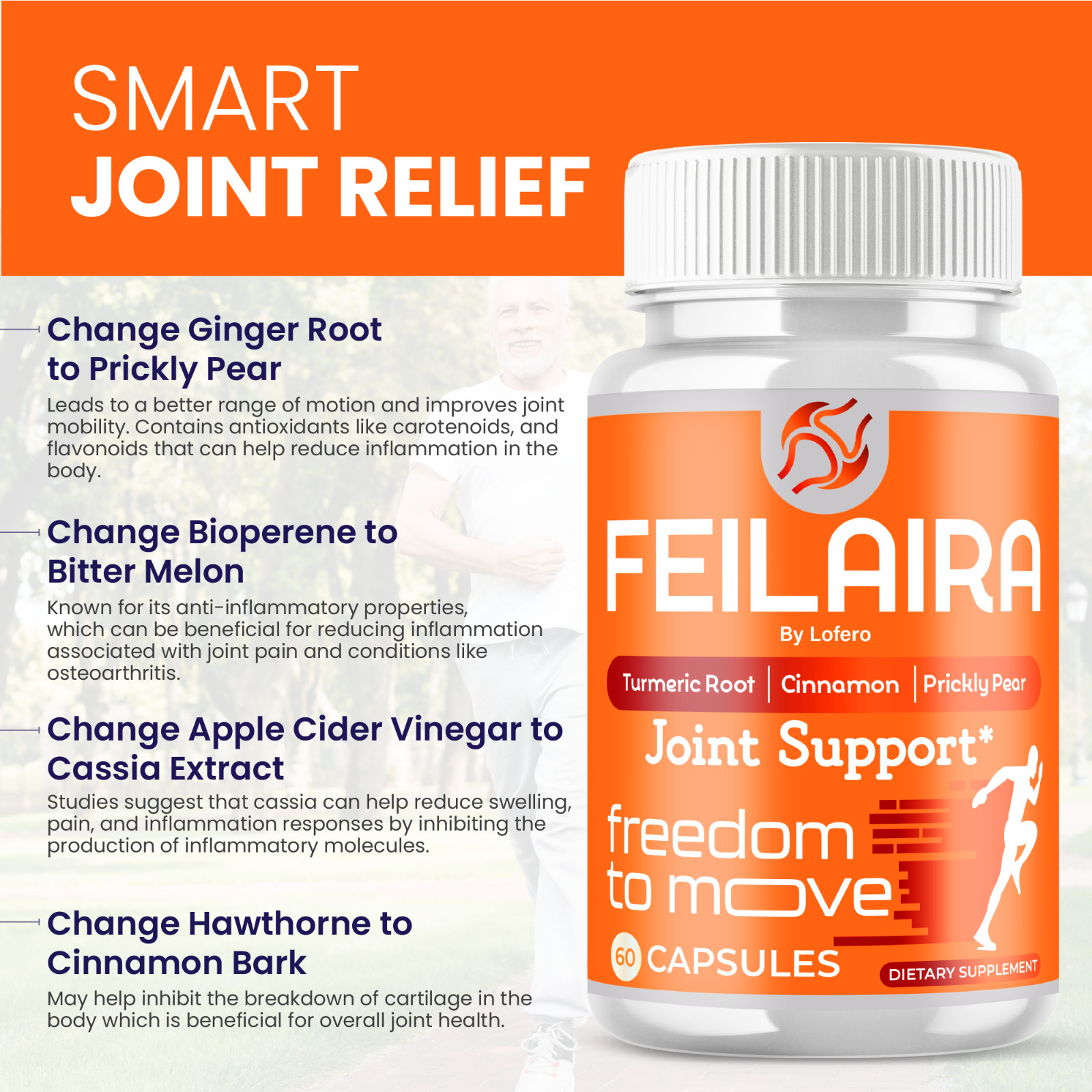 (5 Packs) Feilaira Capsules Joint Support Supplement For Pain Vitaminas (300 ct)