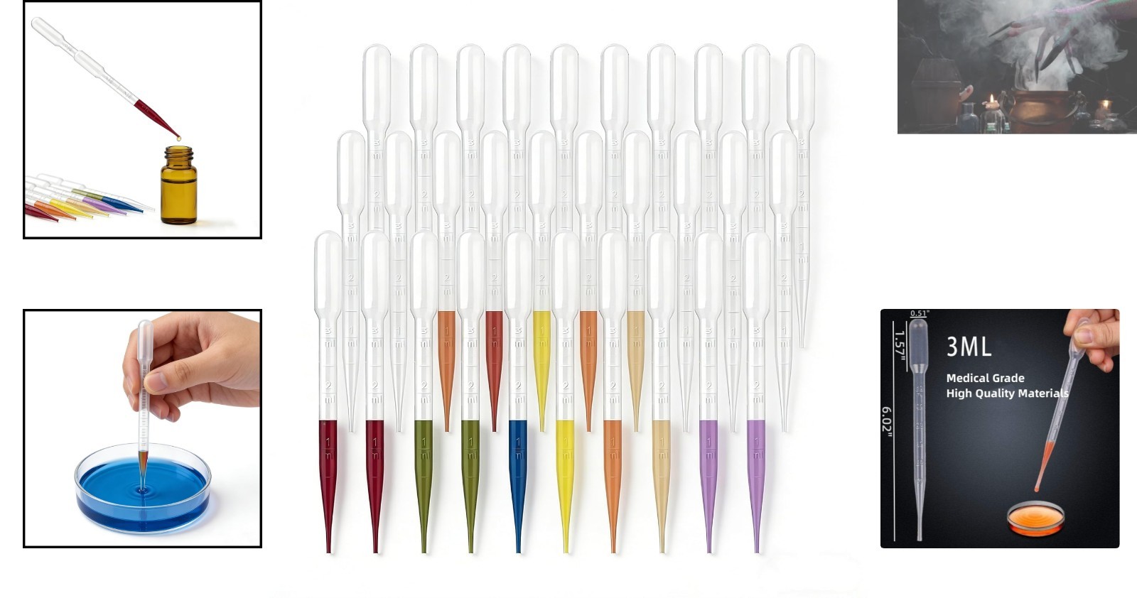 Versatile 3ML Transfer Pipettes - 50 Pack for Clean & Safe Liquid Dispensing