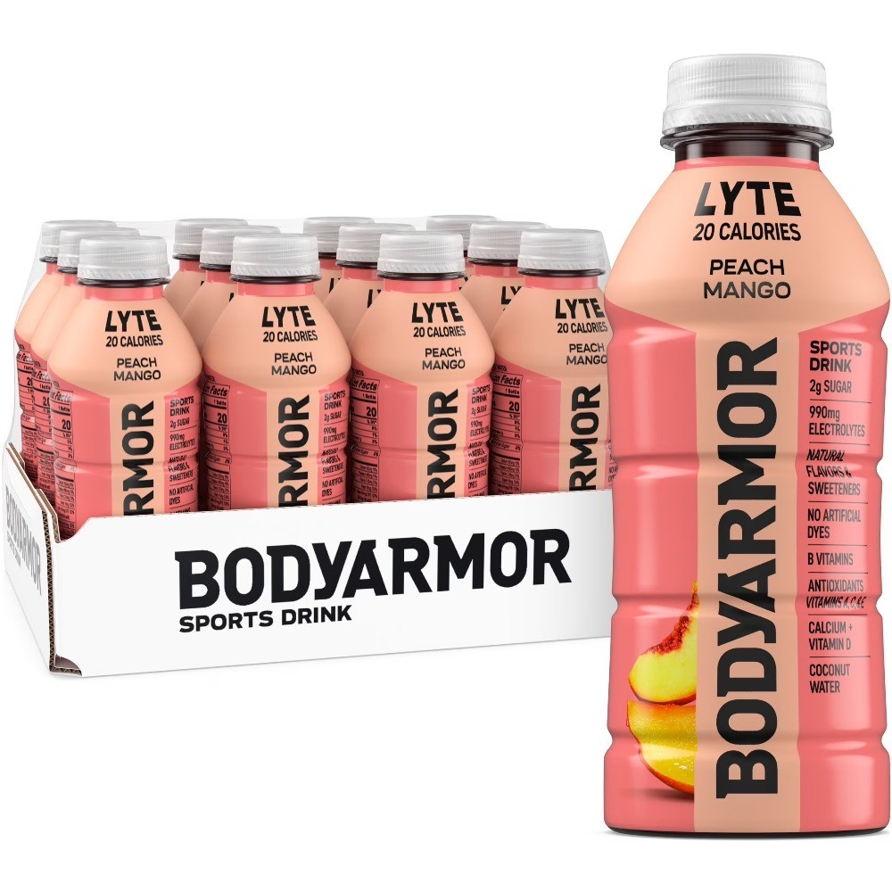 Peach Mango Electrolyte Hydration Sports Drink, 16 Fl Oz, 12 Pack Bottles