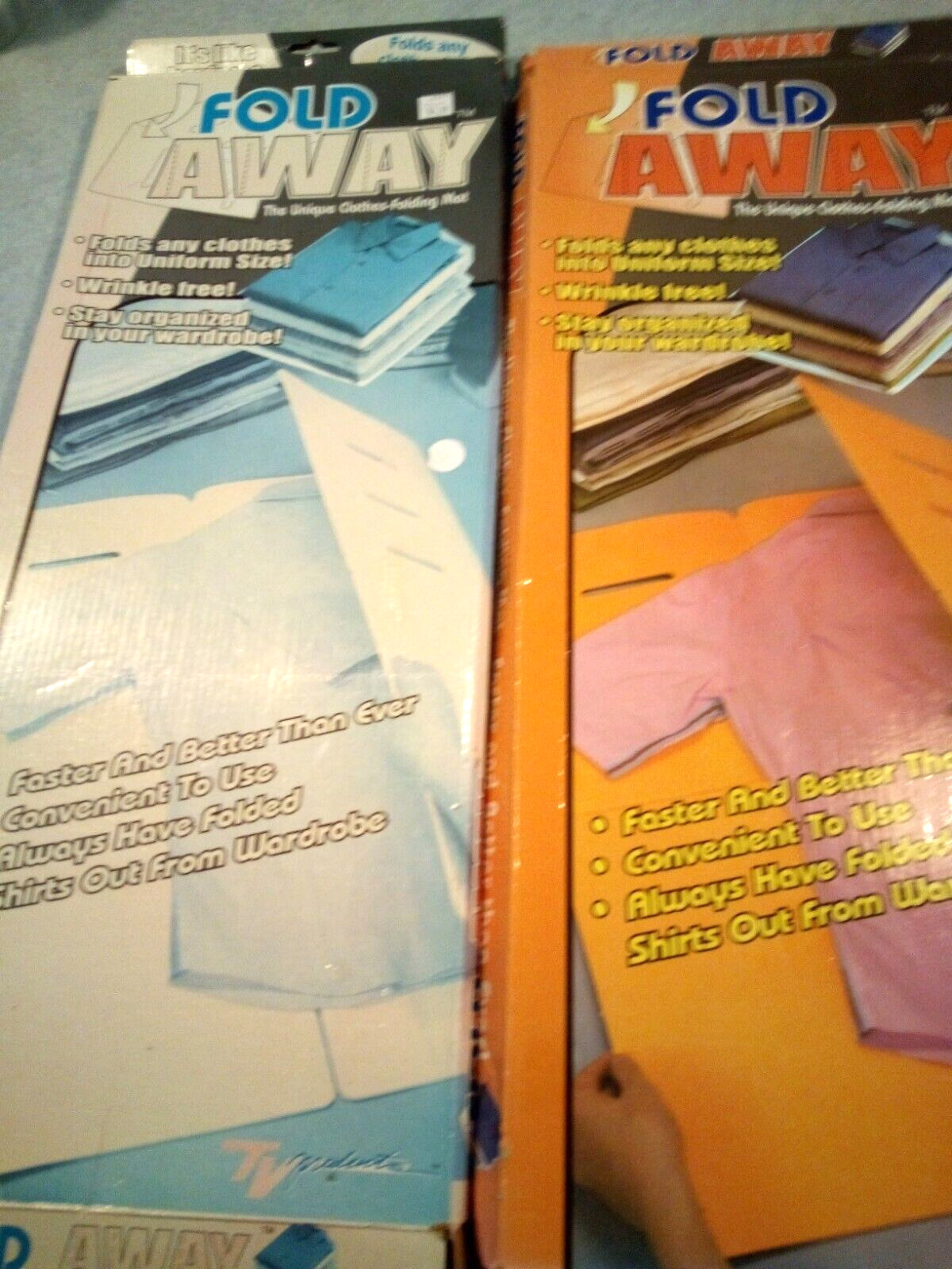 Lot of 2 Vintage FOLD AWAY- The Unique Clothes Folding Mat TV Products Free Ship