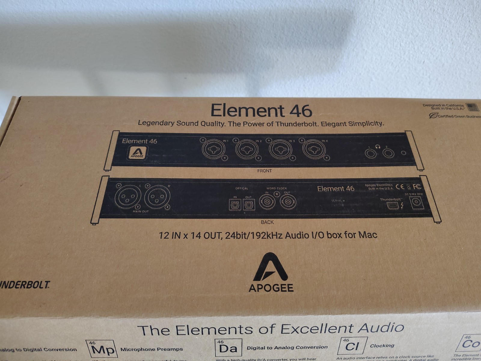 New Open Box Apogee Element 46 Thunderbolt Audio Interface for Mac 12x14 I/O 24