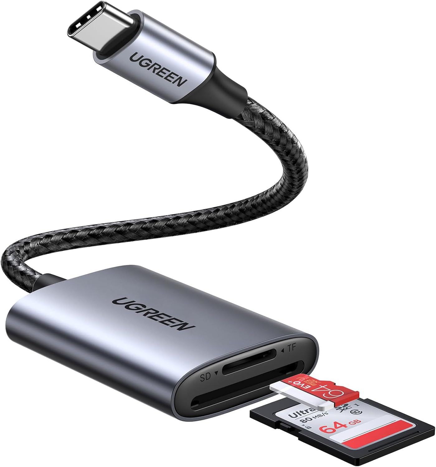 UGREEN USB C SD Card Reader, 2-In-1 Micro SD Memory Card Reader for TF SD Micro