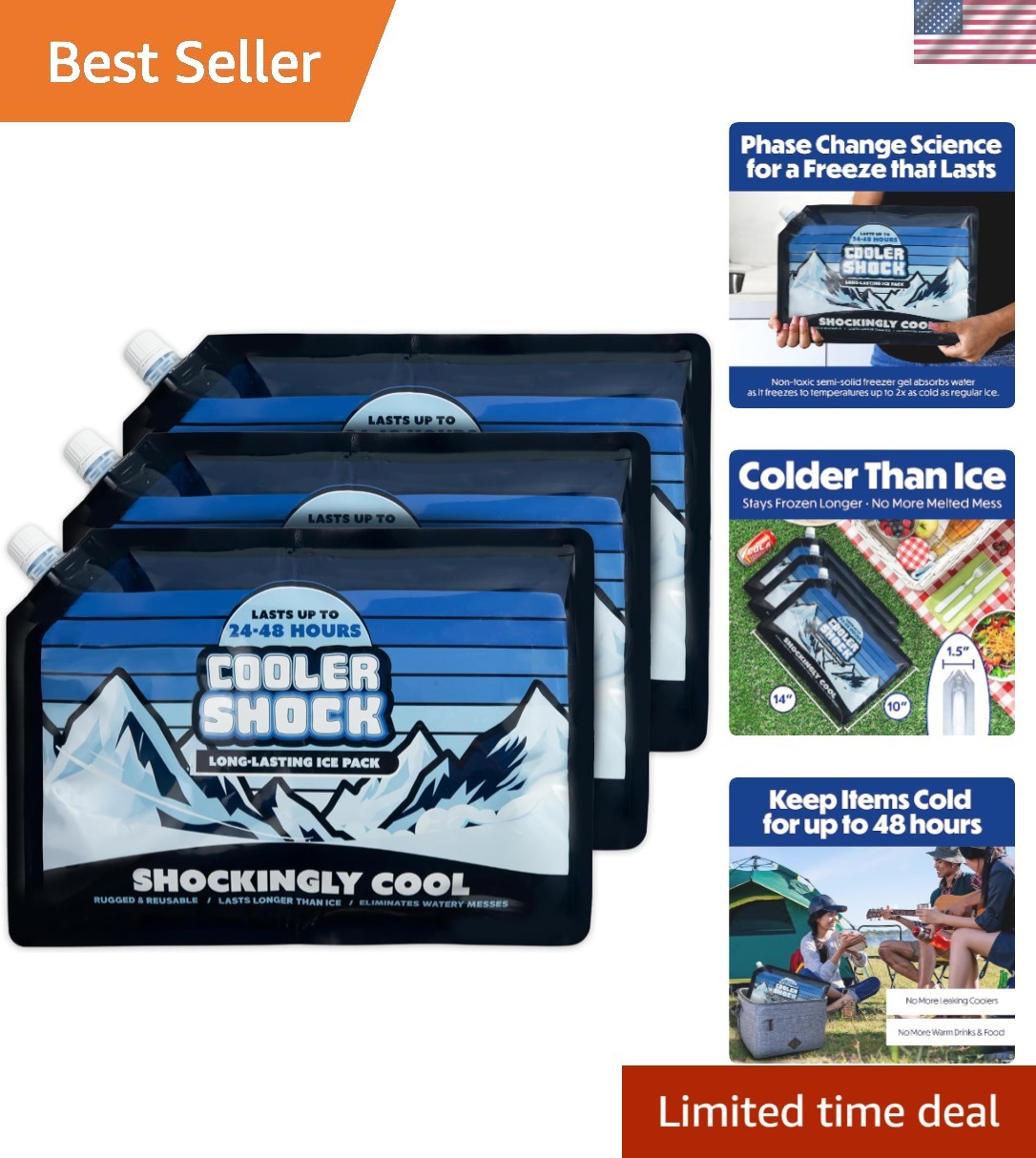 Gray Reusable Ice Packs - Essential Cooler Accessories for Every Outdoor Getaway